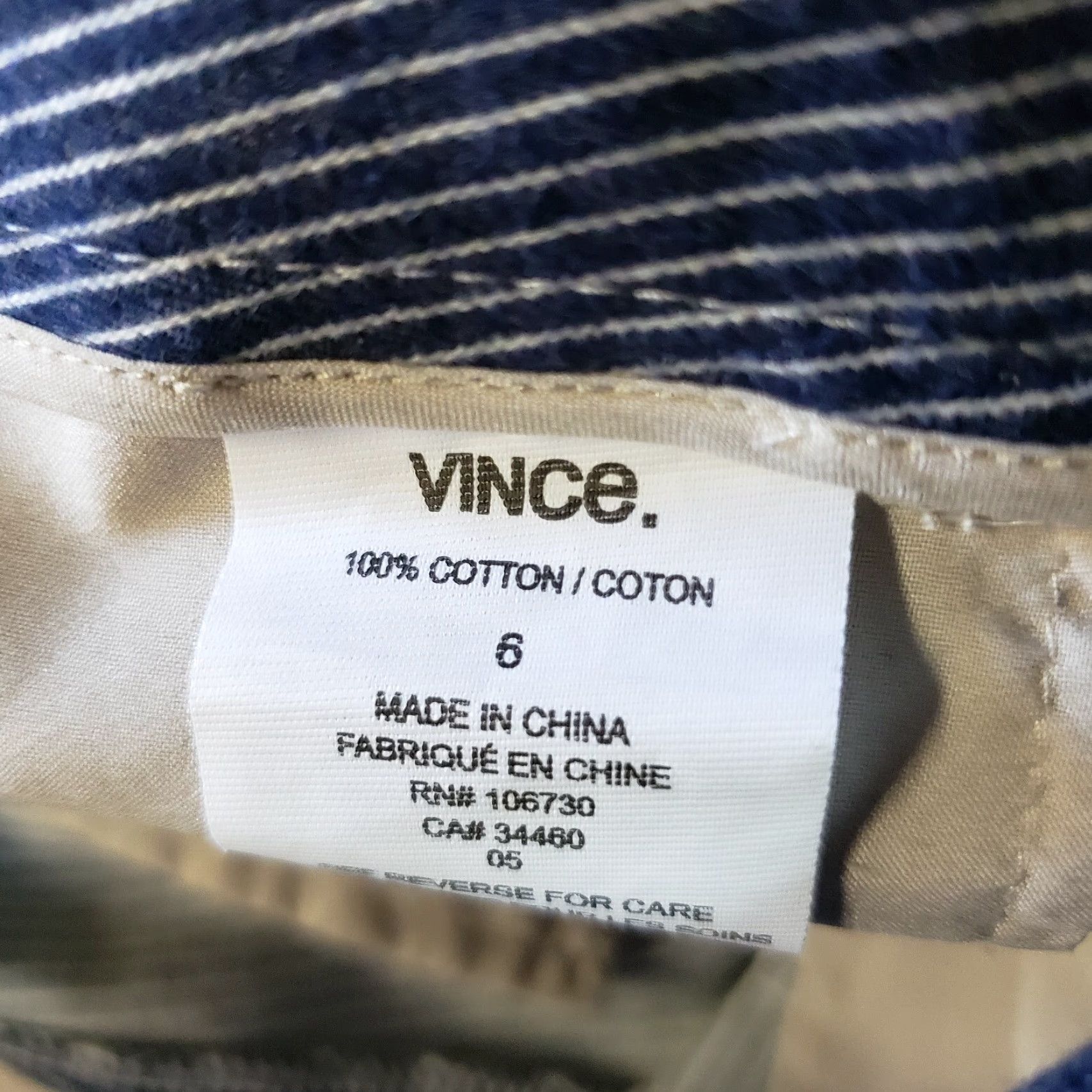 Vince Vince Womens Pants Sz 6 Blue White Striped Pleated Front Mid Rose Cotton Pants Mens? Size 28" / US 6 / IT 42 - 8 Thumbnail