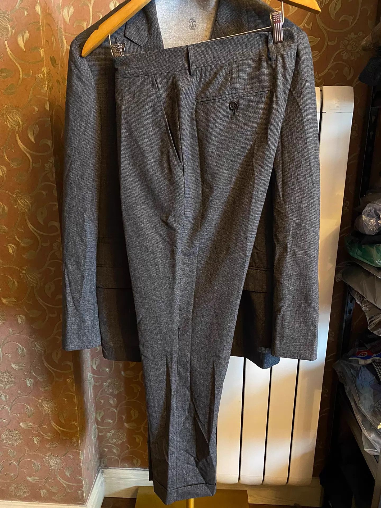 Brunello Cucinelli BRUNELLO CUCINELLI DB Gray Suit 50 Size 50R - 3 Thumbnail