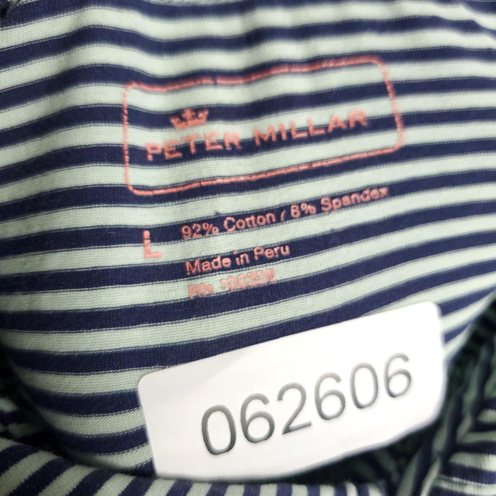 Peter Millar Peter Millar Polo Shirt Mens Large Blue Striped Cotton Golf Short Sleeve Activewear Size US L / EU 52-54 / 3 - 8 Thumbnail