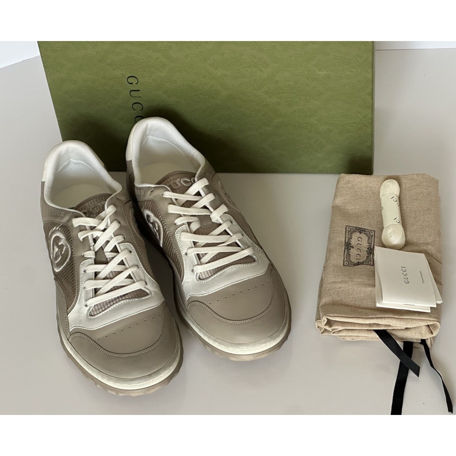 Gucci Gucci Dali Soft Gray/White Leather Sneakers 12.5 US 778301 Size US 12.5 / EU 45-46 - 16 Thumbnail