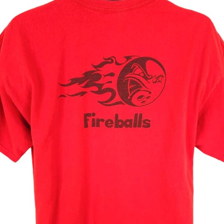 Gildan Fireballs Bowling T Shirt Mens Size XL Red Flames Bowler Size US XL / EU 56 / 4 - 2 Thumbnail