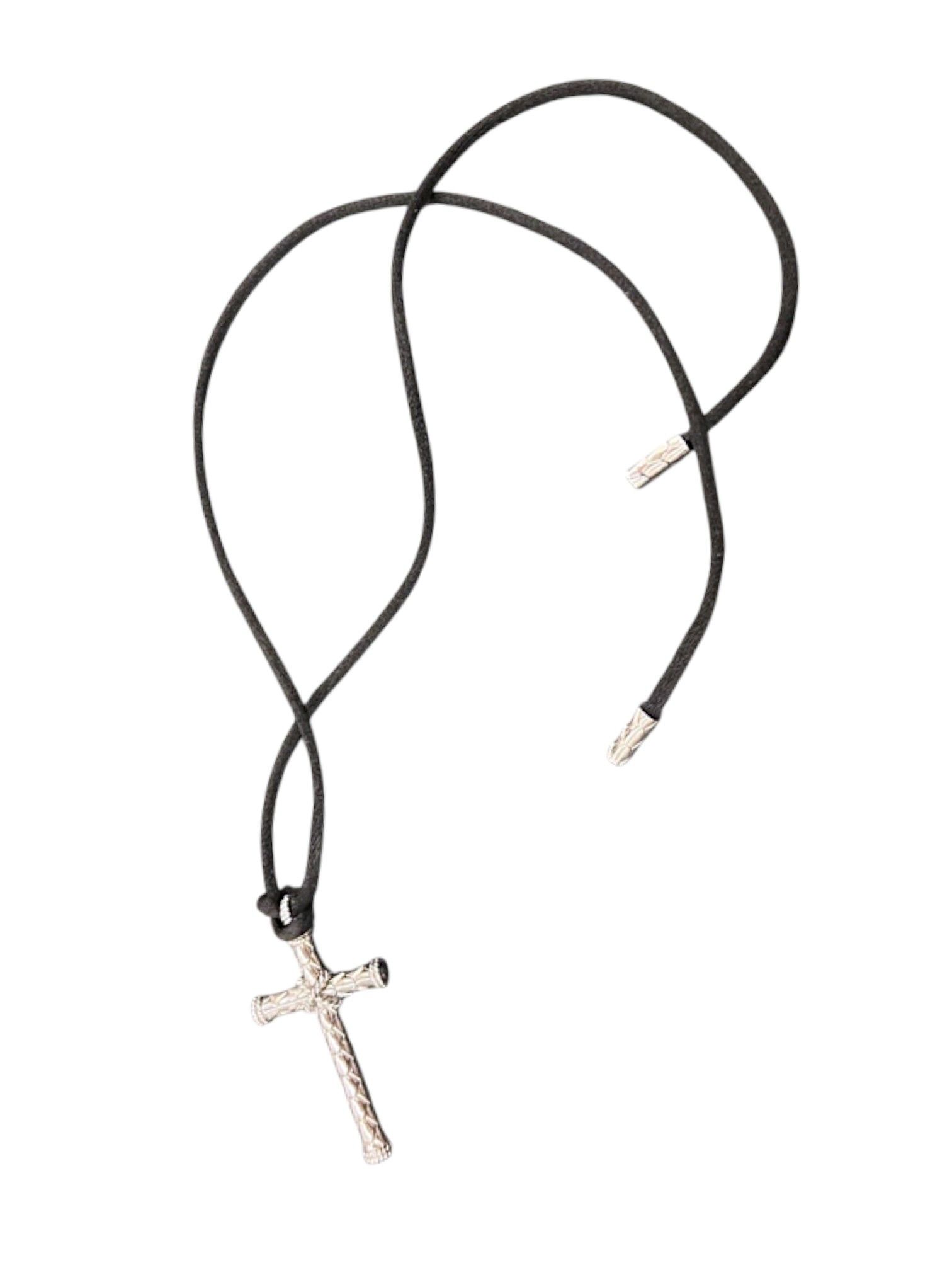 Just Cavalli Just Cavalli Etched Woven Cross Pendant Necklace, 2000s Size ONE SIZE - 1 Thumbnail
