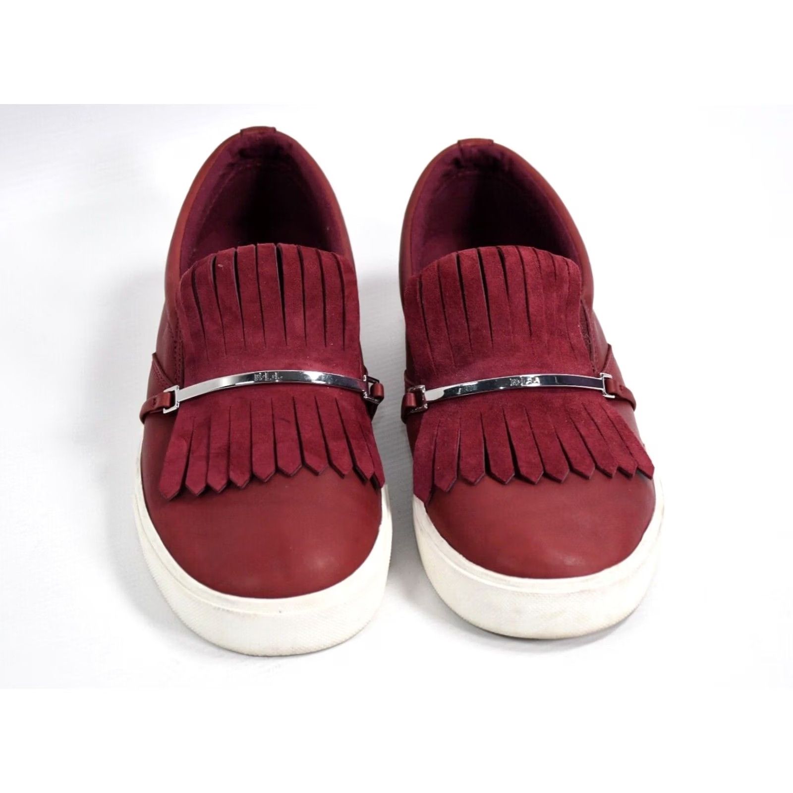 Ralph Lauren Ralph Lauren Reanna Leather Sneakers Fringe Women US 8 Size 39 Red Leather Fringe Sneakers Women's Casual Athletic Shoes Size US 6 / IT 36 - 2 Thumbnail