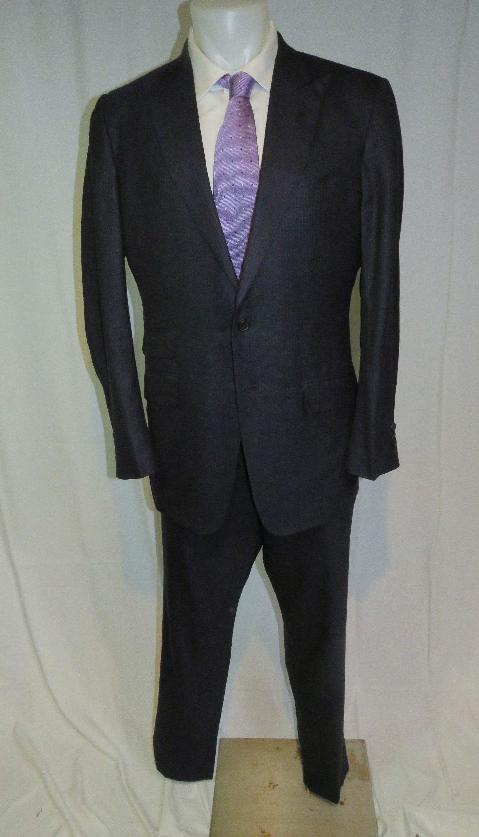 Tom Ford O'Connor Blue Stripe Silk Blend Current Two Button Suit 44L Size 44L - 1 Thumbnail