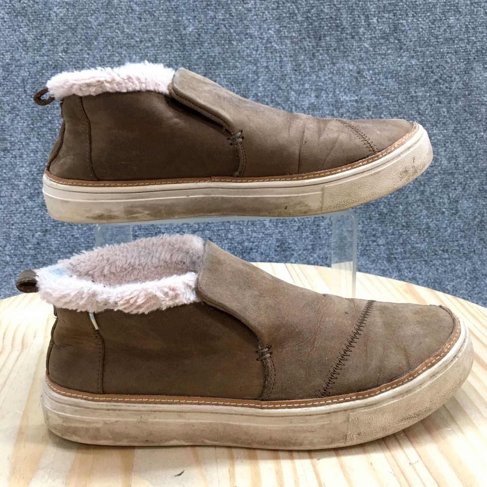 Toms TOMS Paxton Casual Mid Top Sneakers Brown Leather Slip On Womens Shoes - 9, Flat, Rubber Outsole, Breathable, Comfortable, Walking Casual Shoes Size M / US 6-8 / IT 42-44 - 2 Thumbnail
