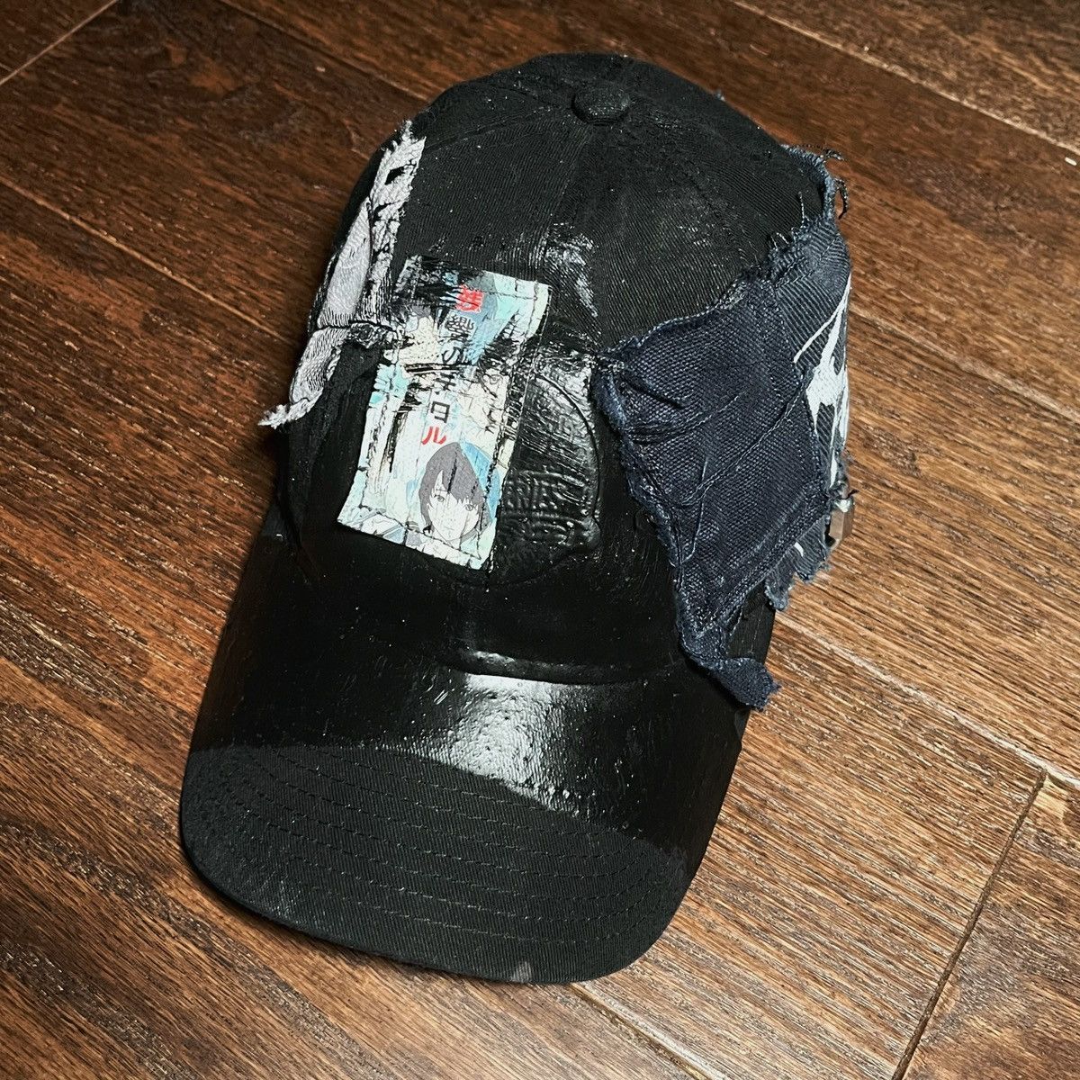 image of 1 Of 1 x Archival Clothing Triple3Rd Reworked 1/1 “Bathe” Hat in Black, Men's