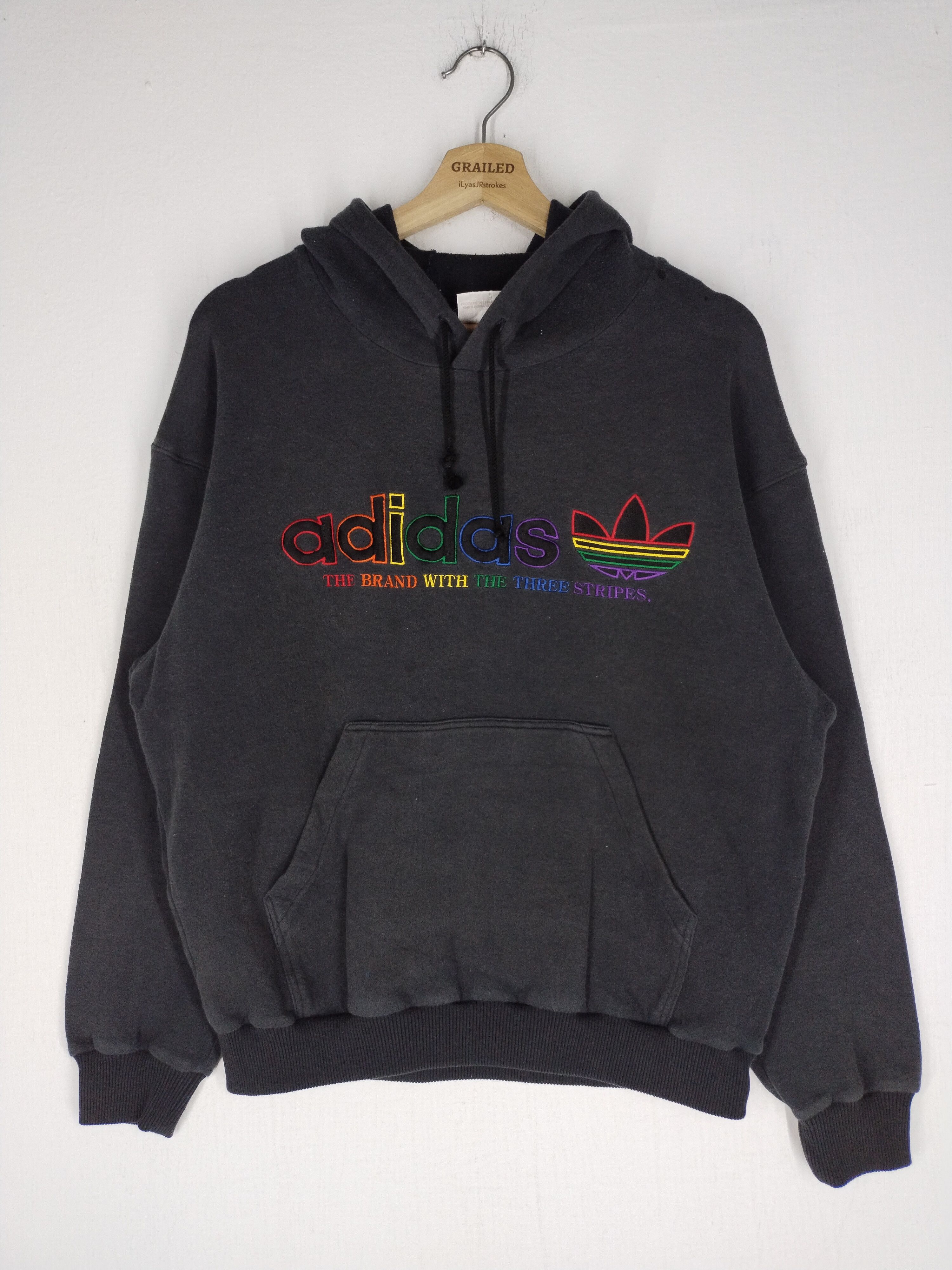 Adidas Vintage Adidas Rainbow Box Logo Hoodie Grailed