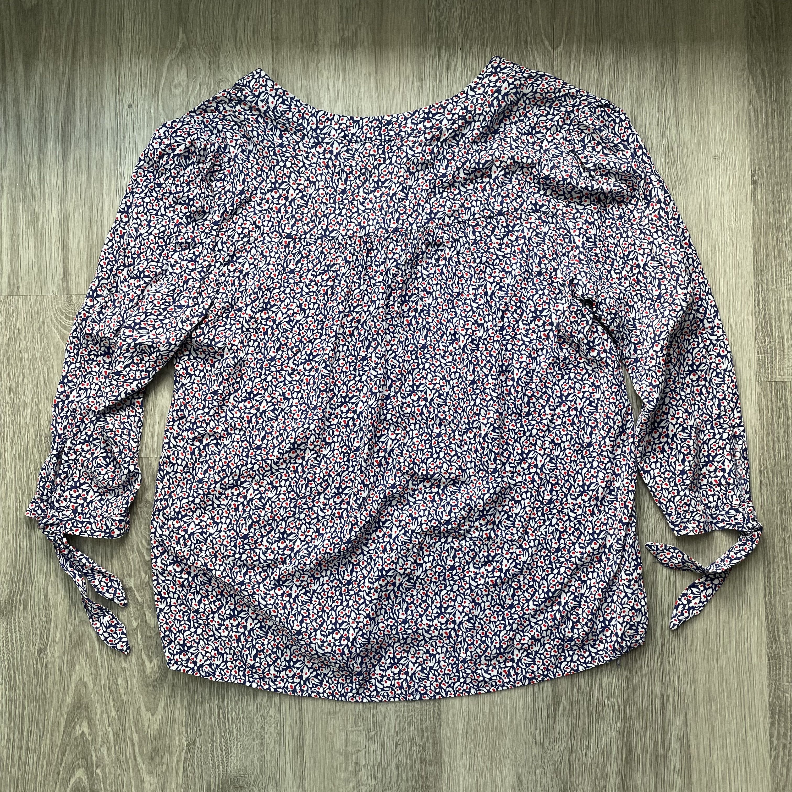 Cynthia Rowley Cynthia Rowley Floral V-Neck 3/4 Tie Sleeve Blouse S Size S / US 4 / IT 40 - 8 Thumbnail