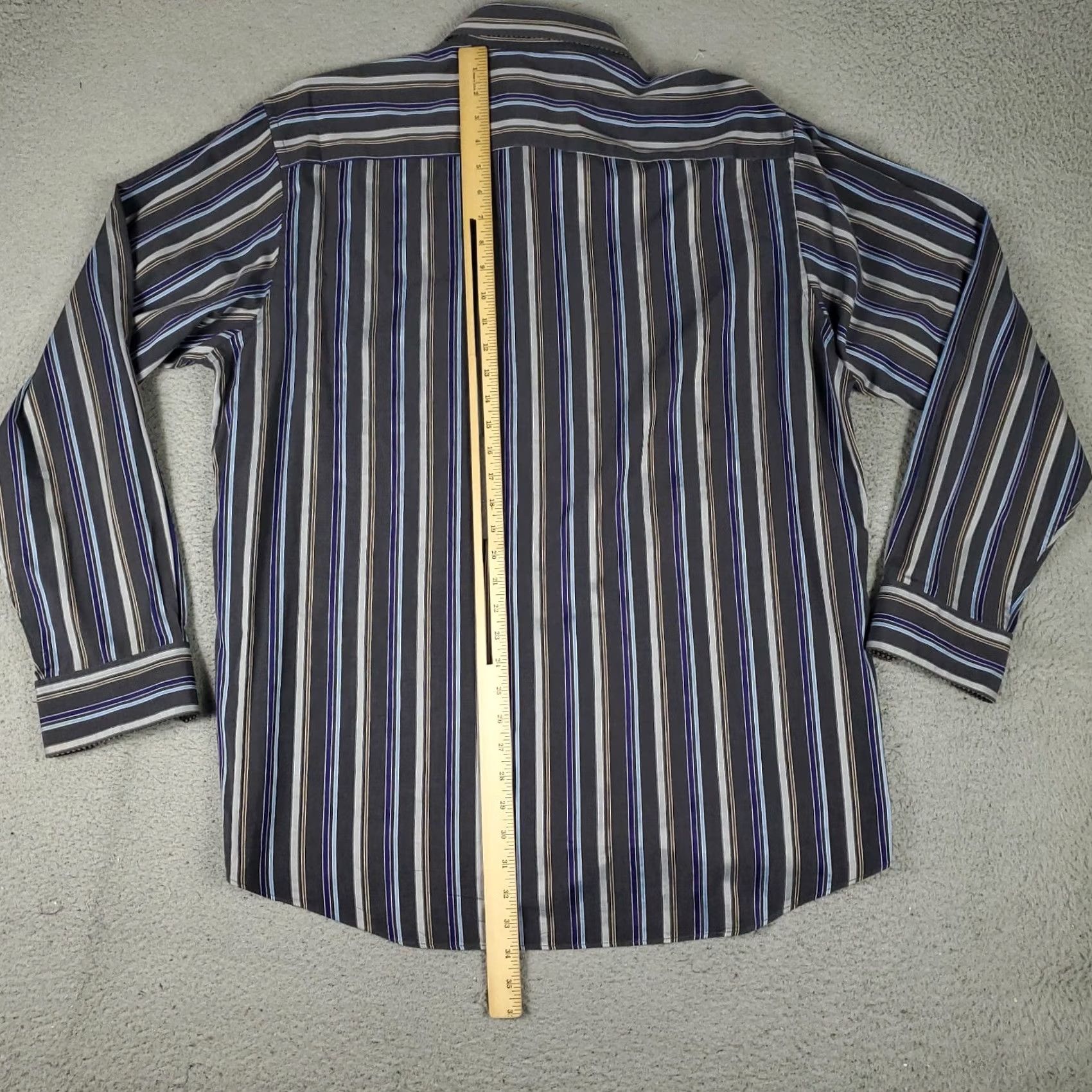 BUGATCHI Bugatchi Uomo Shirt Mens 2XL Blue Striped Button Up Long Sleeve Size US XXL / EU 58 / 5 - 3 Thumbnail