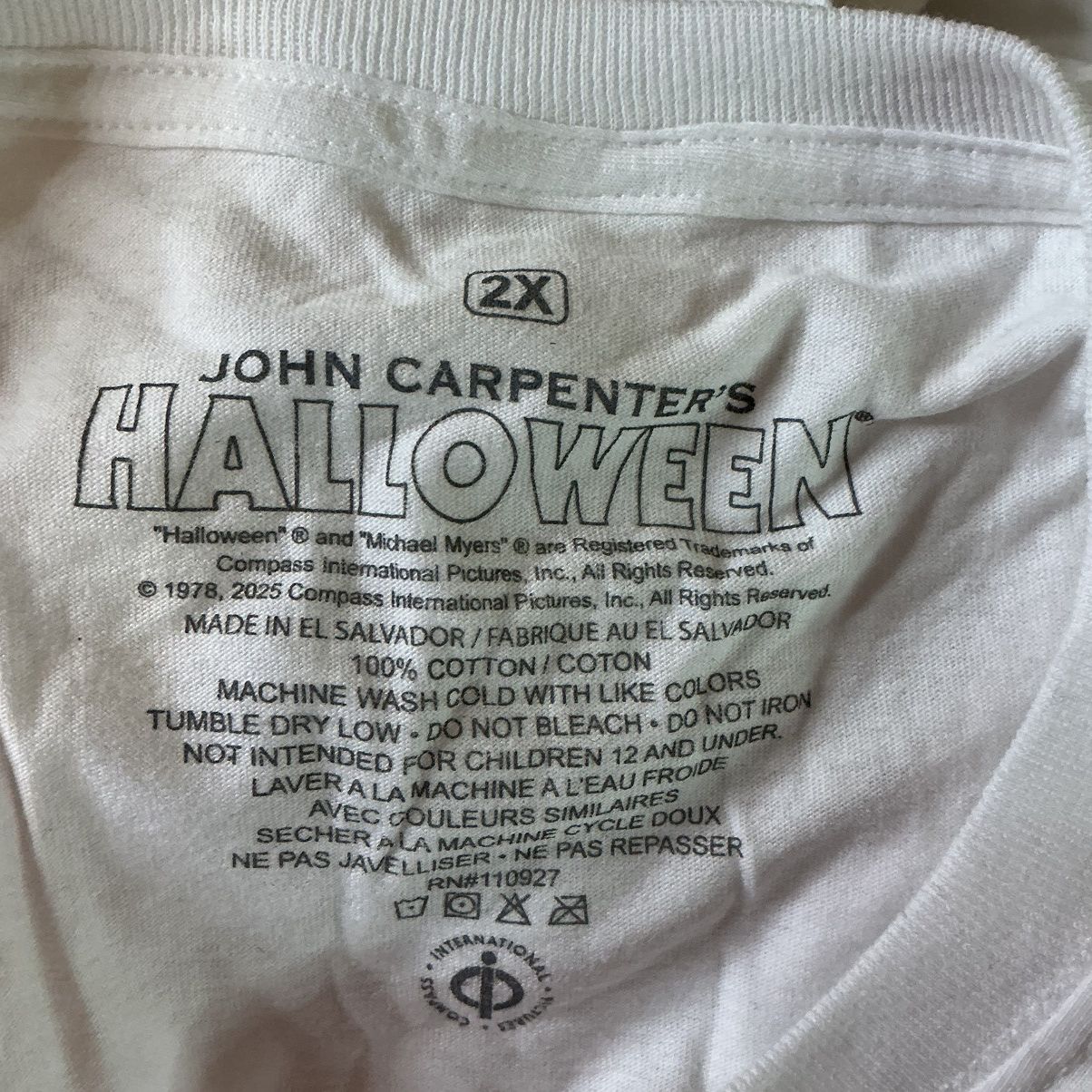 Other Halloween Men’s 2X Graphic Long Sleeve Tee White movie NWOT Size US XXL / EU 58 / 5 - 4 Thumbnail