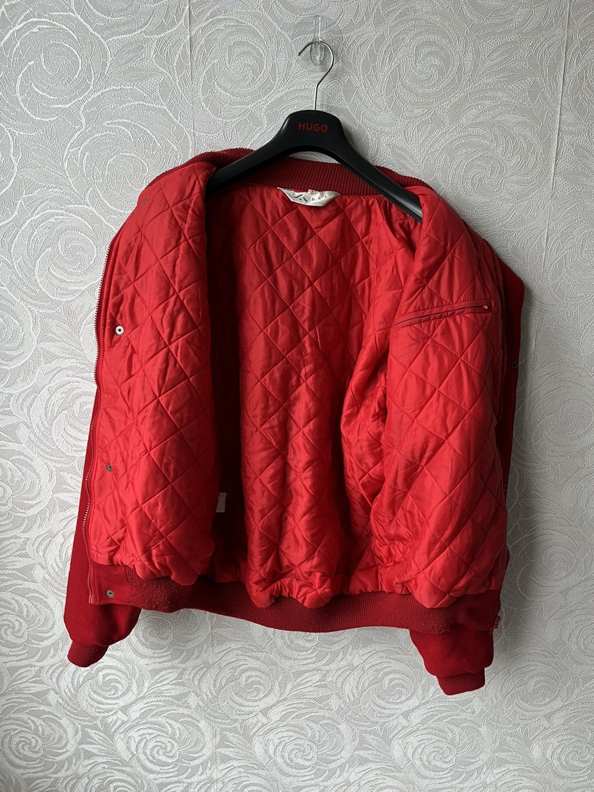 Coca Cola Vintage 90s Coca Cola Enjoy It Wool Red Bomber Jacket Rare Size US L / EU 52-54 / 3 - 9 Thumbnail