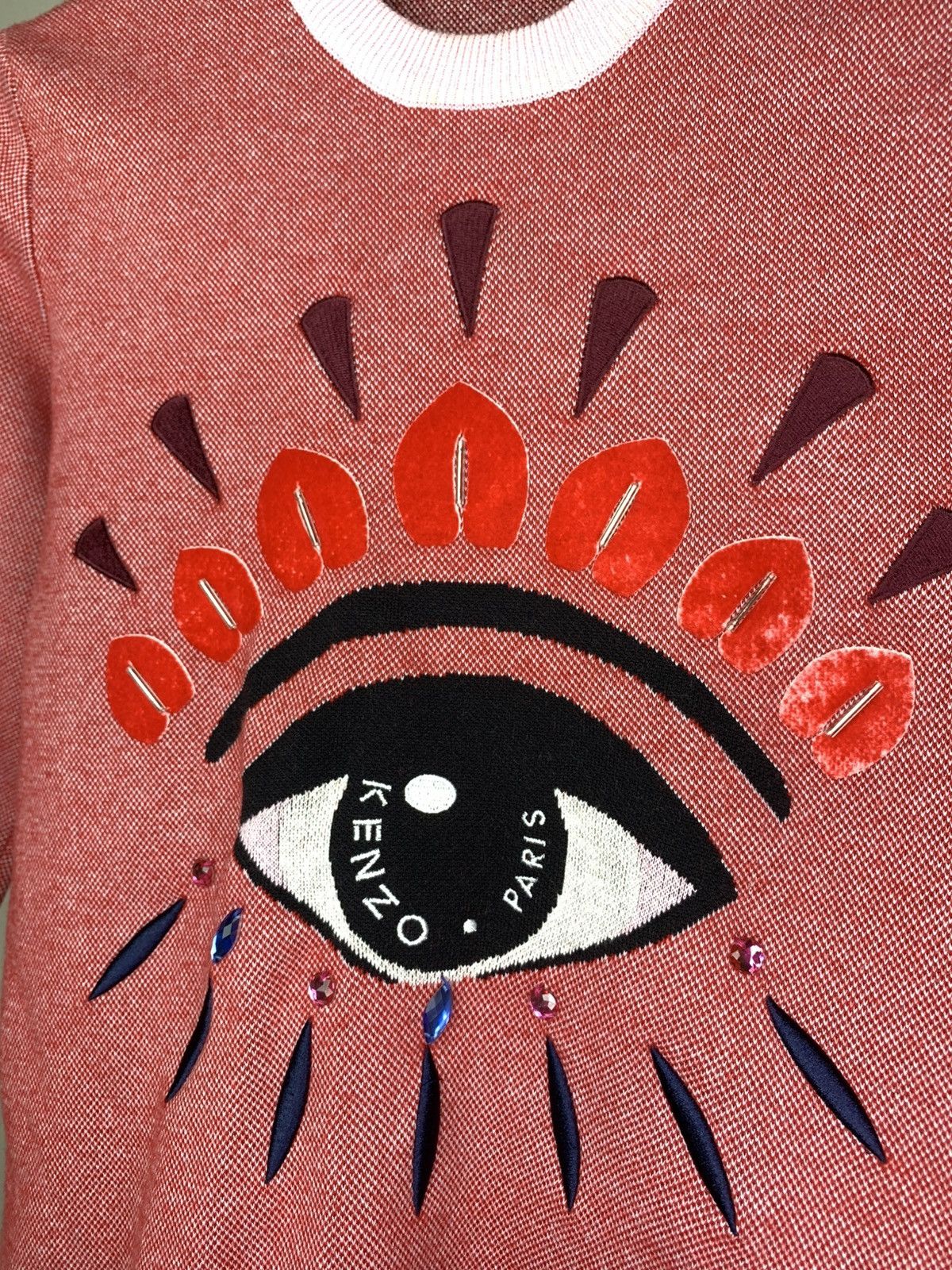 Hysteric Glamour × Japanese Brand × Kenzo Kenzo Pink and Red Eye Sweater Size US XS / EU 42 / 0 - 3 Thumbnail