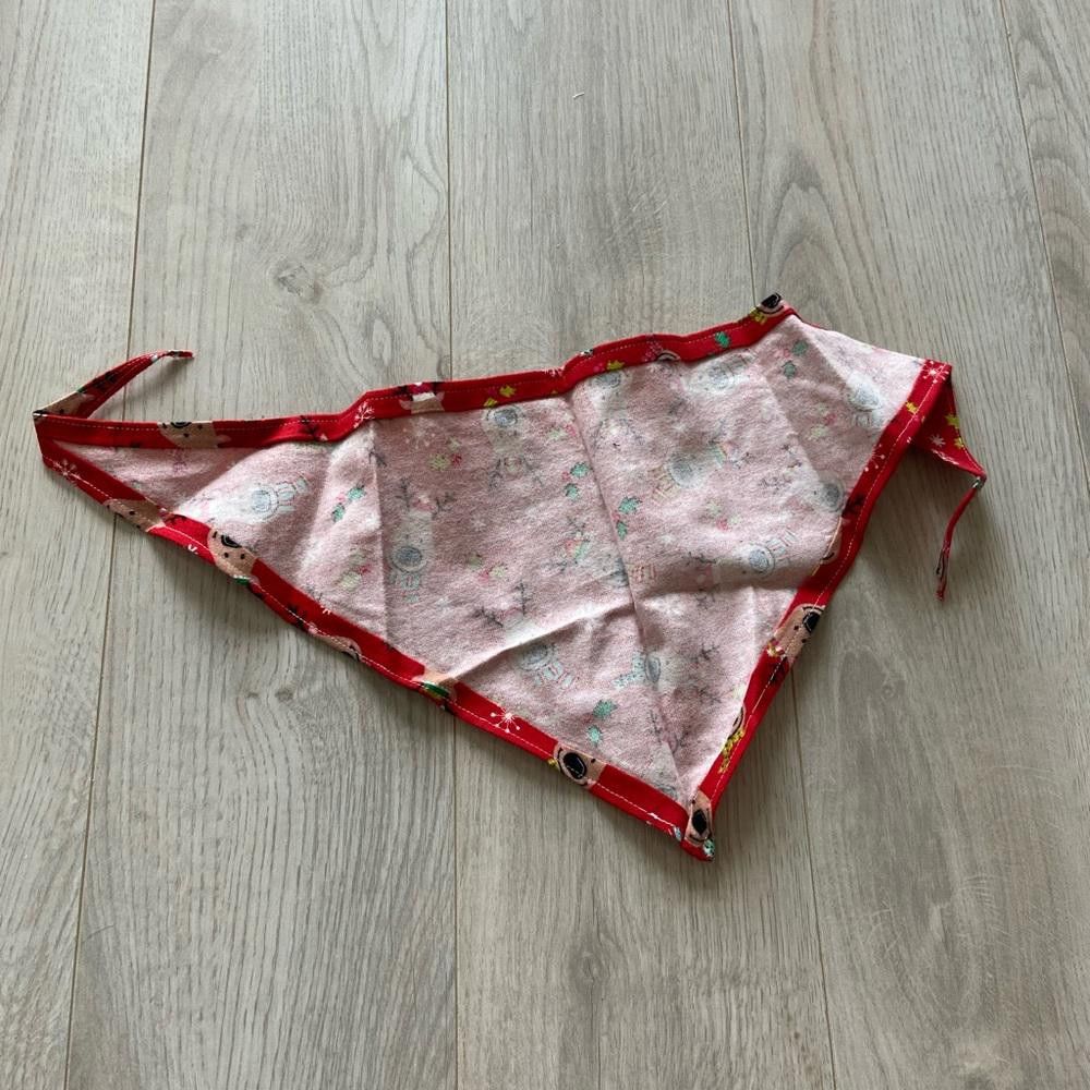 Designer Red Reindeer Dog Bandana Size ONE SIZE - 4 Thumbnail