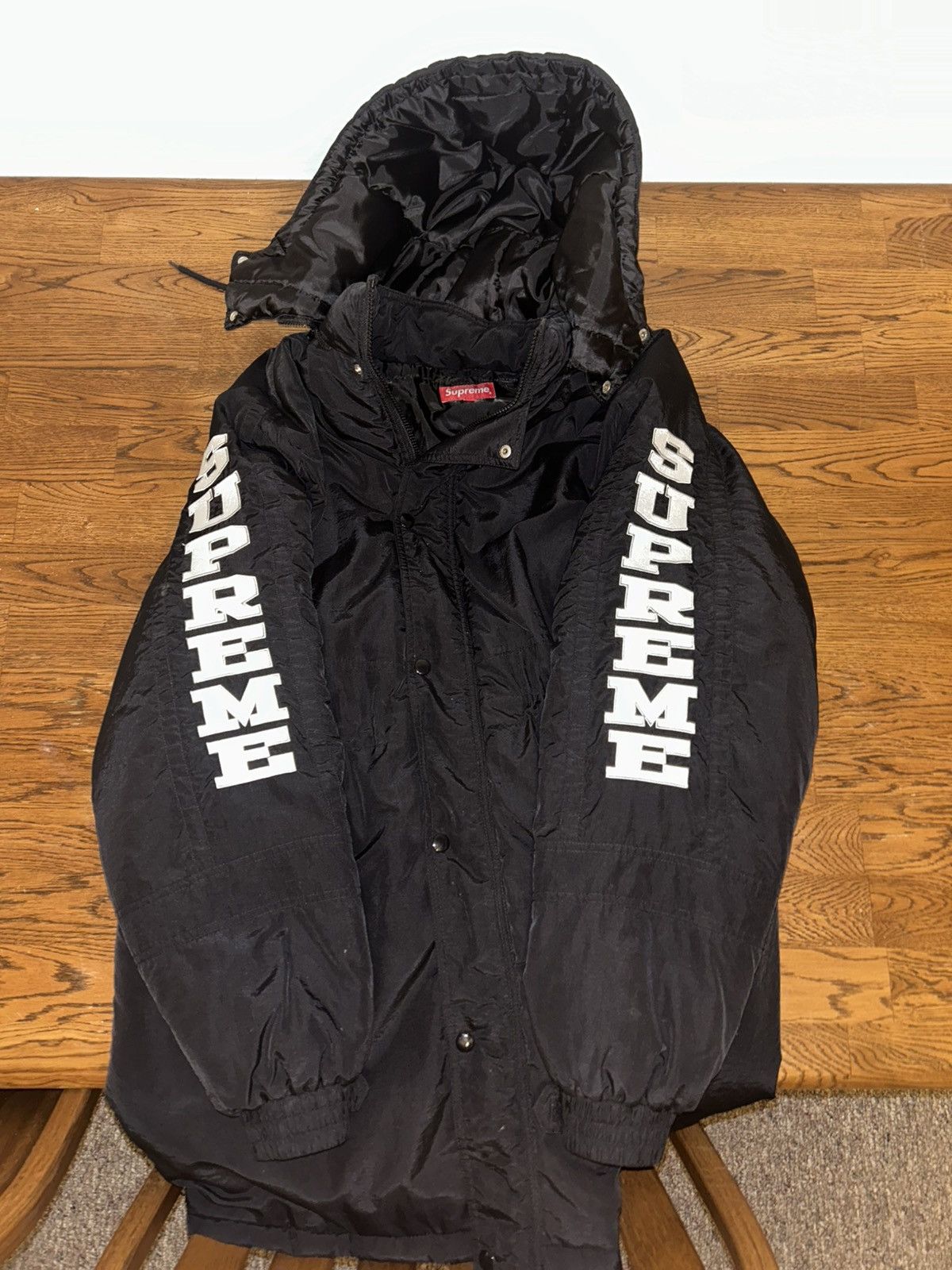 Supreme Supreme Sleeve Logo Sideline Parka Black | Grailed