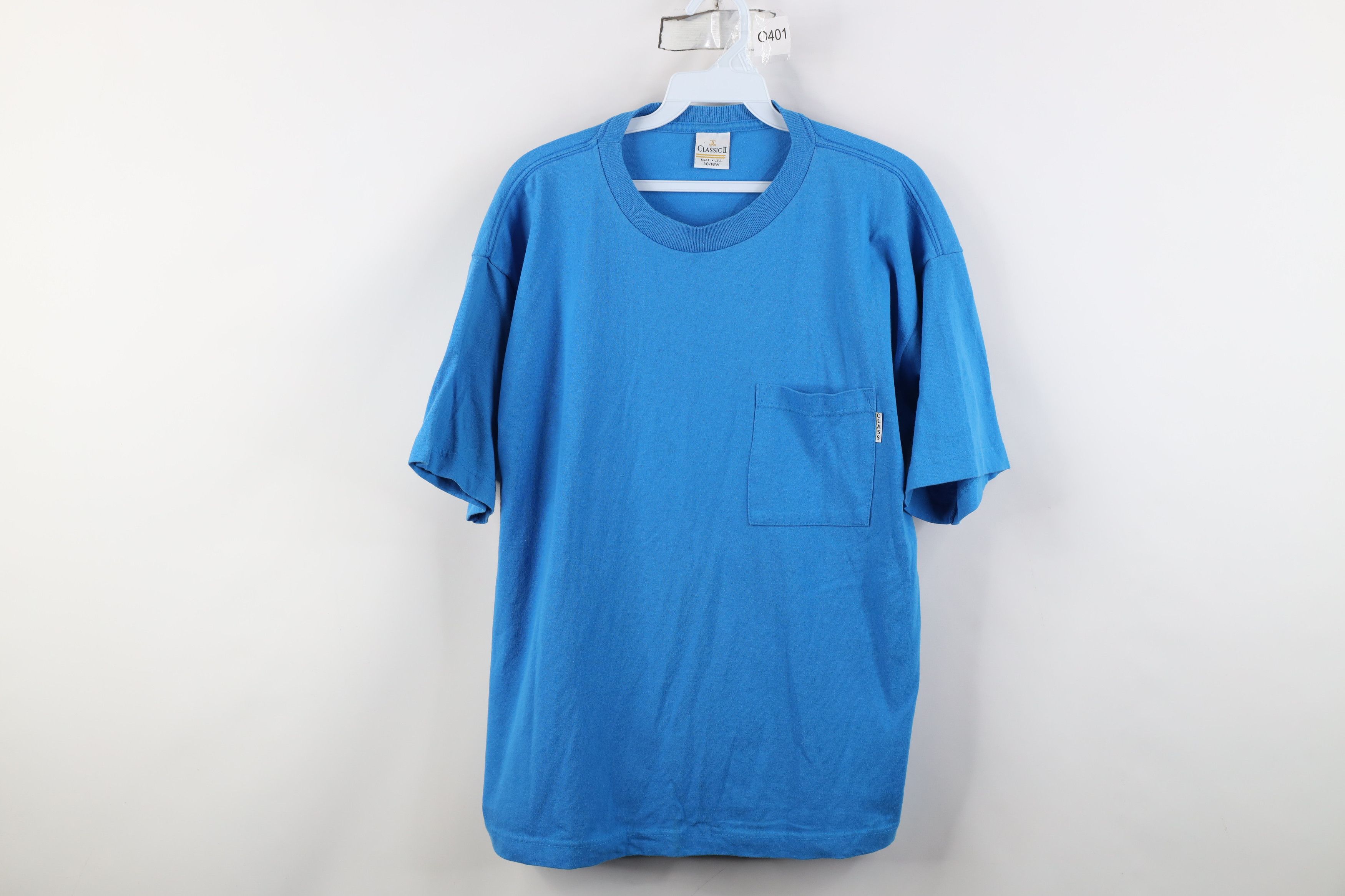 Vintage Vintage 90s Streetwear Short Sleeve Pocket T-Shirt Blue Size XXL / US 16-18 / IT 52-54 - 1 Thumbnail