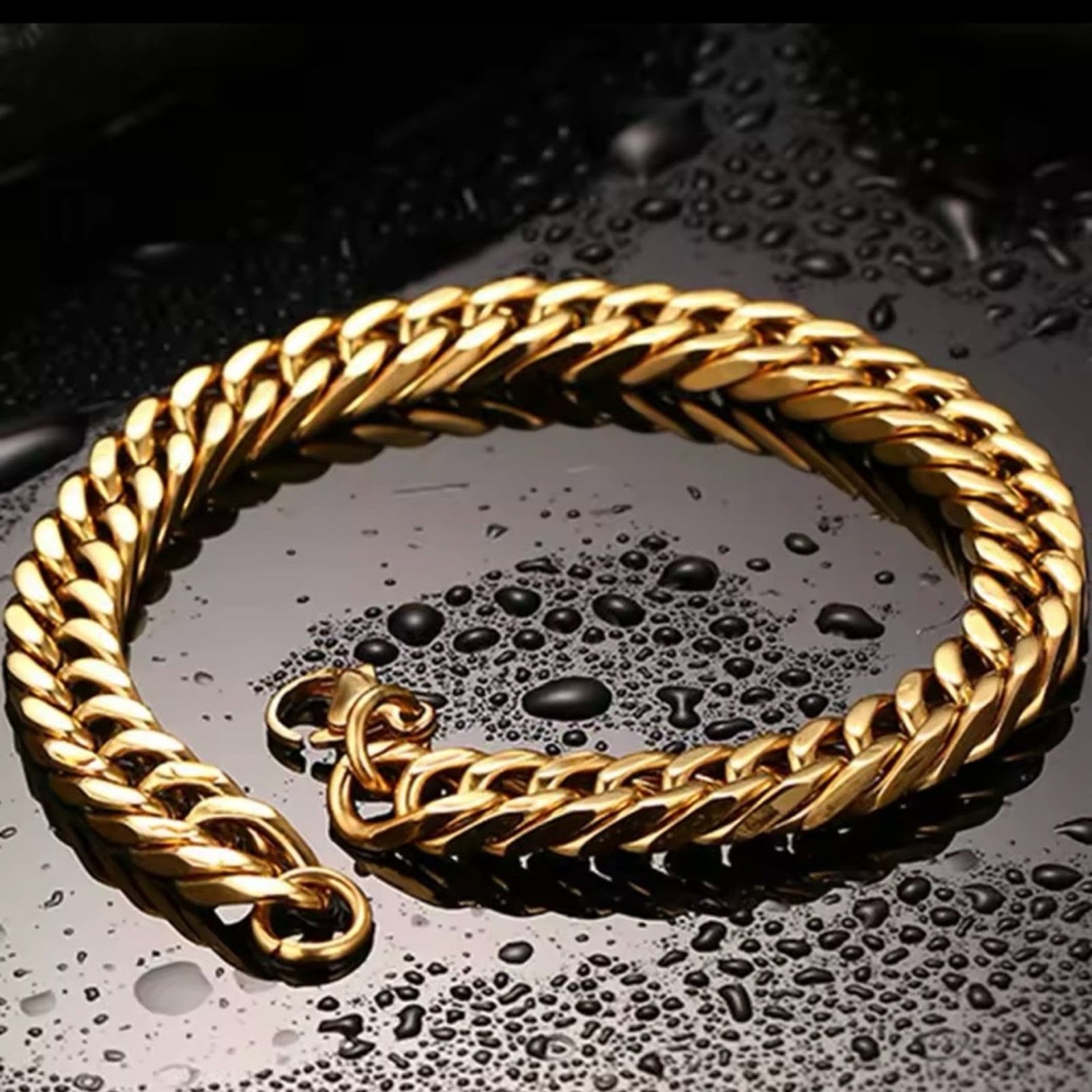 Other Men's Stainless Steel Link Chain Miami Bracelets Male 8.27” Size ONE SIZE - 4 Thumbnail