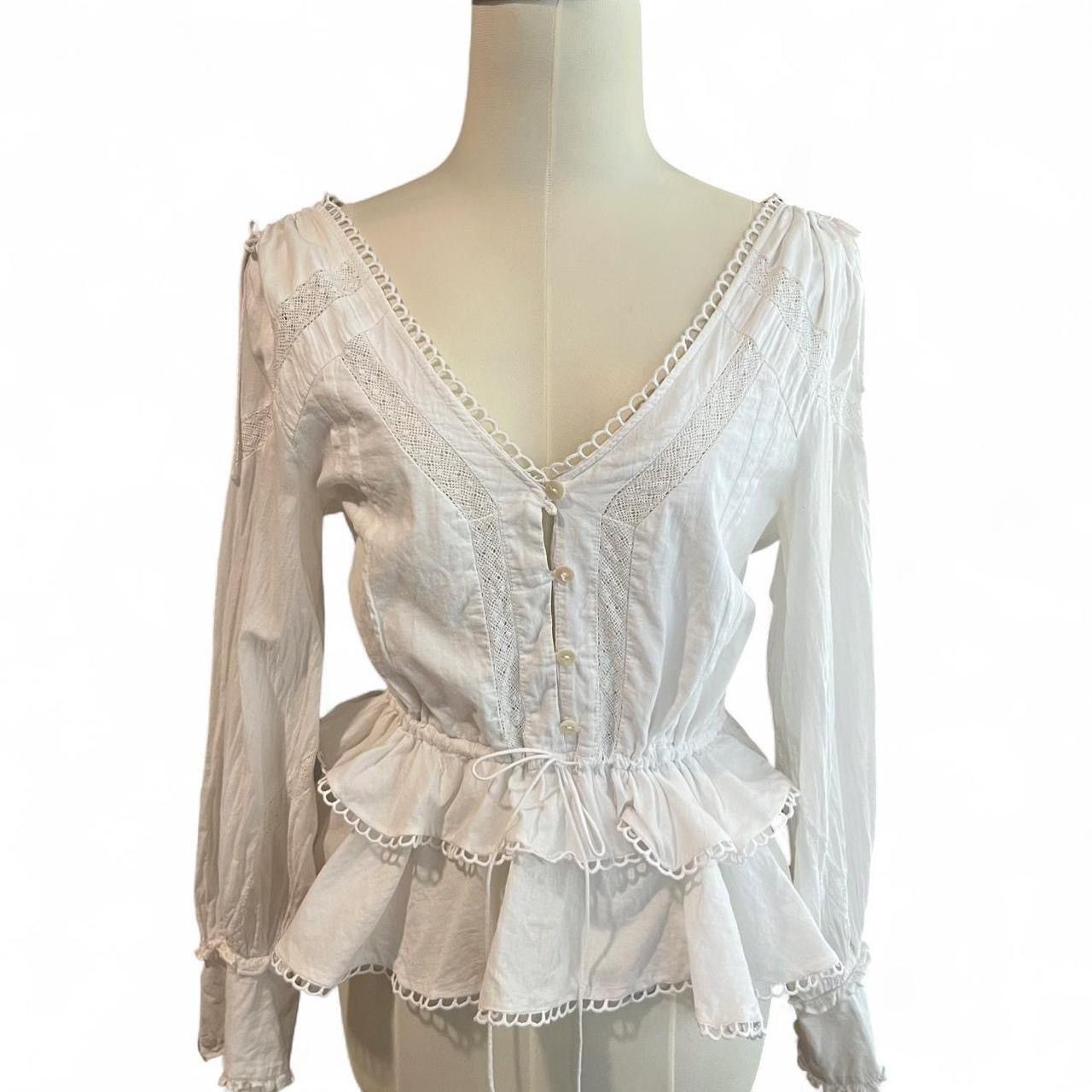 Other Vintage y2k romantic coquette cottage fairy core lace blouse Size M / US 6-8 / IT 42-44 - 3 Thumbnail