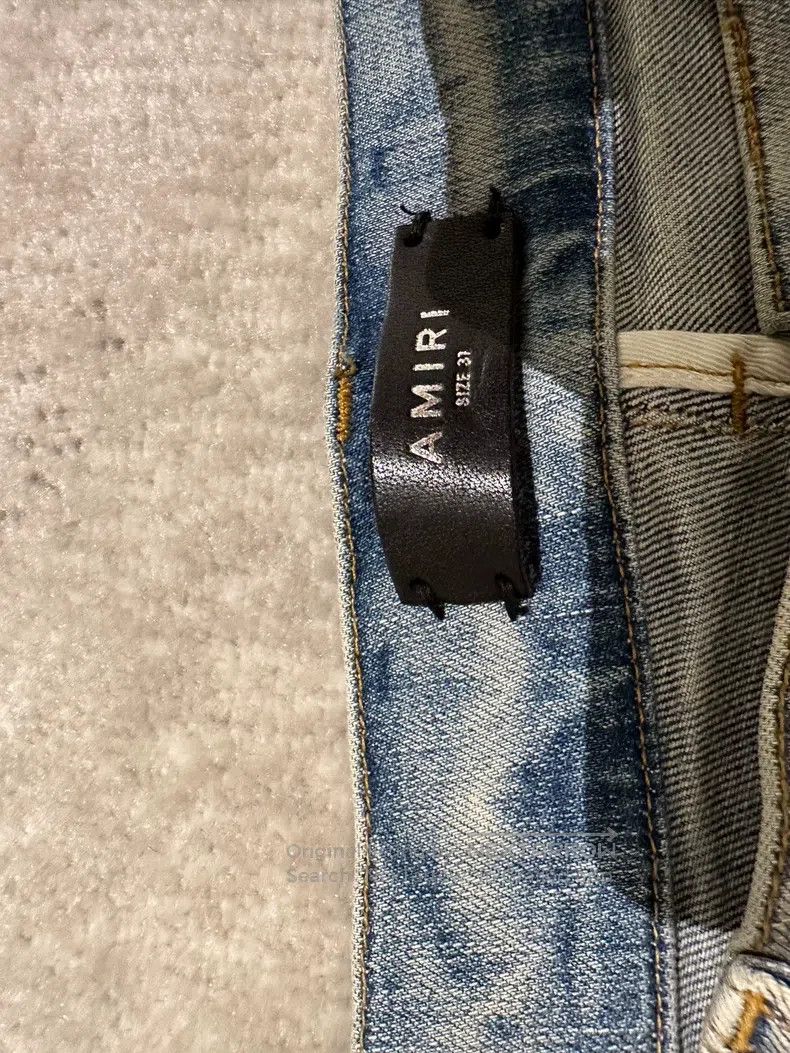 Amiri Amiri Size 31 Cashew flower print blue hole-in-the-elbows s Size US 31 - 6 Thumbnail
