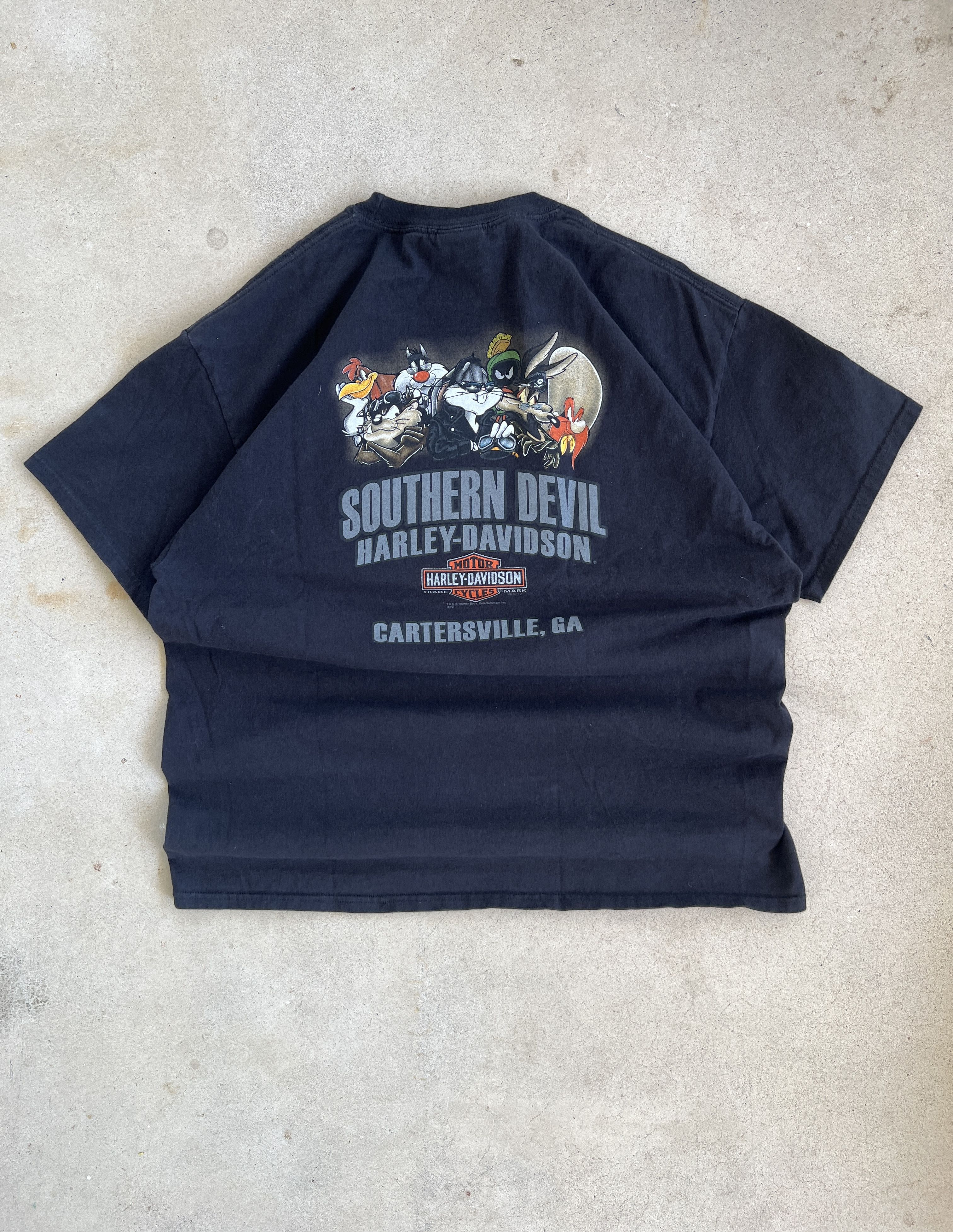 Harley Davidson Black Harley Davidson Looney Tunes Tee Size US XL / EU 56 / 4 - 4 Thumbnail