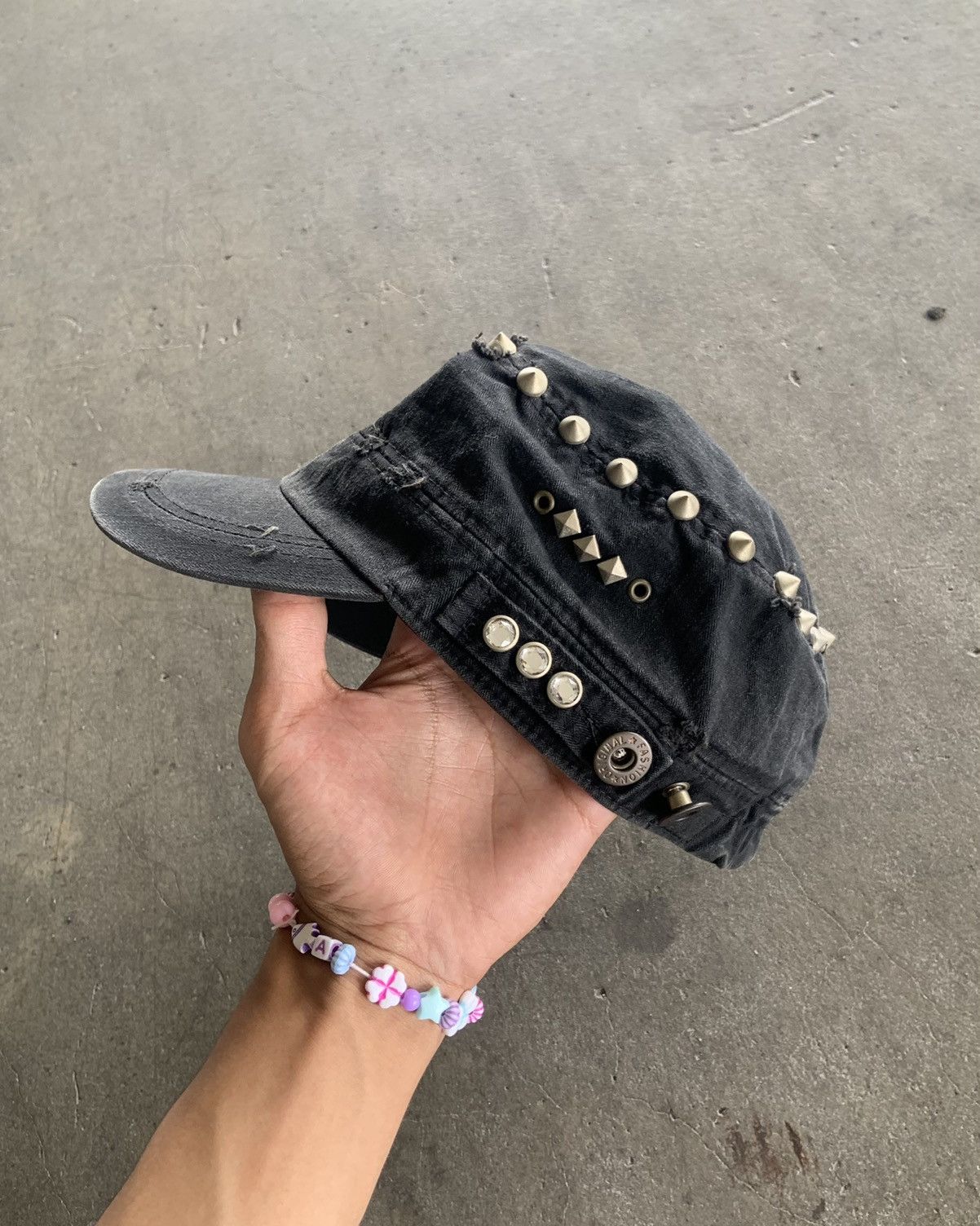 If Six Was Nine × Japanese Brand × Le Grande Bleu (L.G.B.) Vintage Cadet Hats Punk Distressed Faded Black Size ONE SIZE - 7 Thumbnail