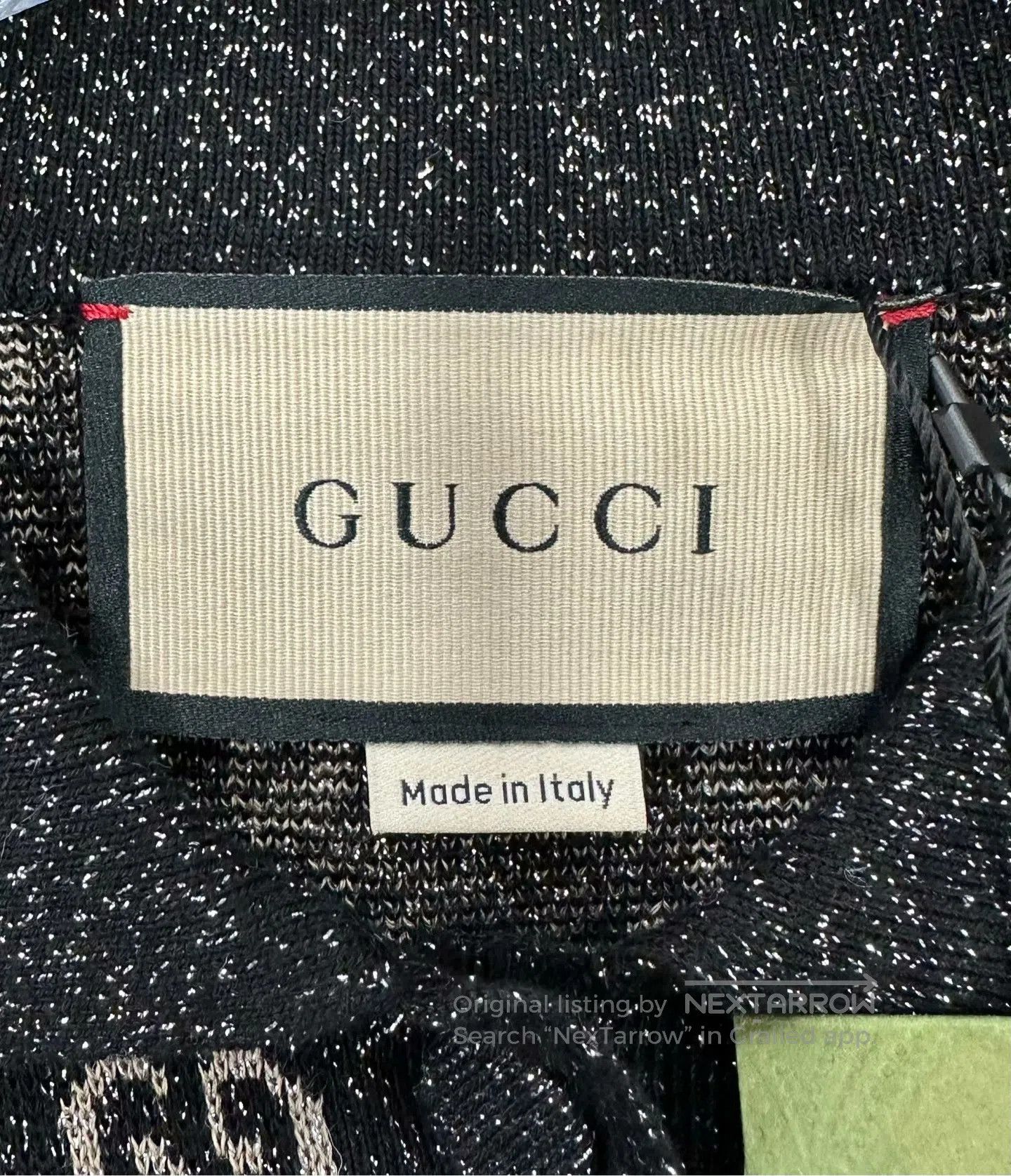 Gucci Guicci Black and Gold Thread Full Print Letter Logo Knit S Size US M / EU 48-50 / 2 - 3 Thumbnail