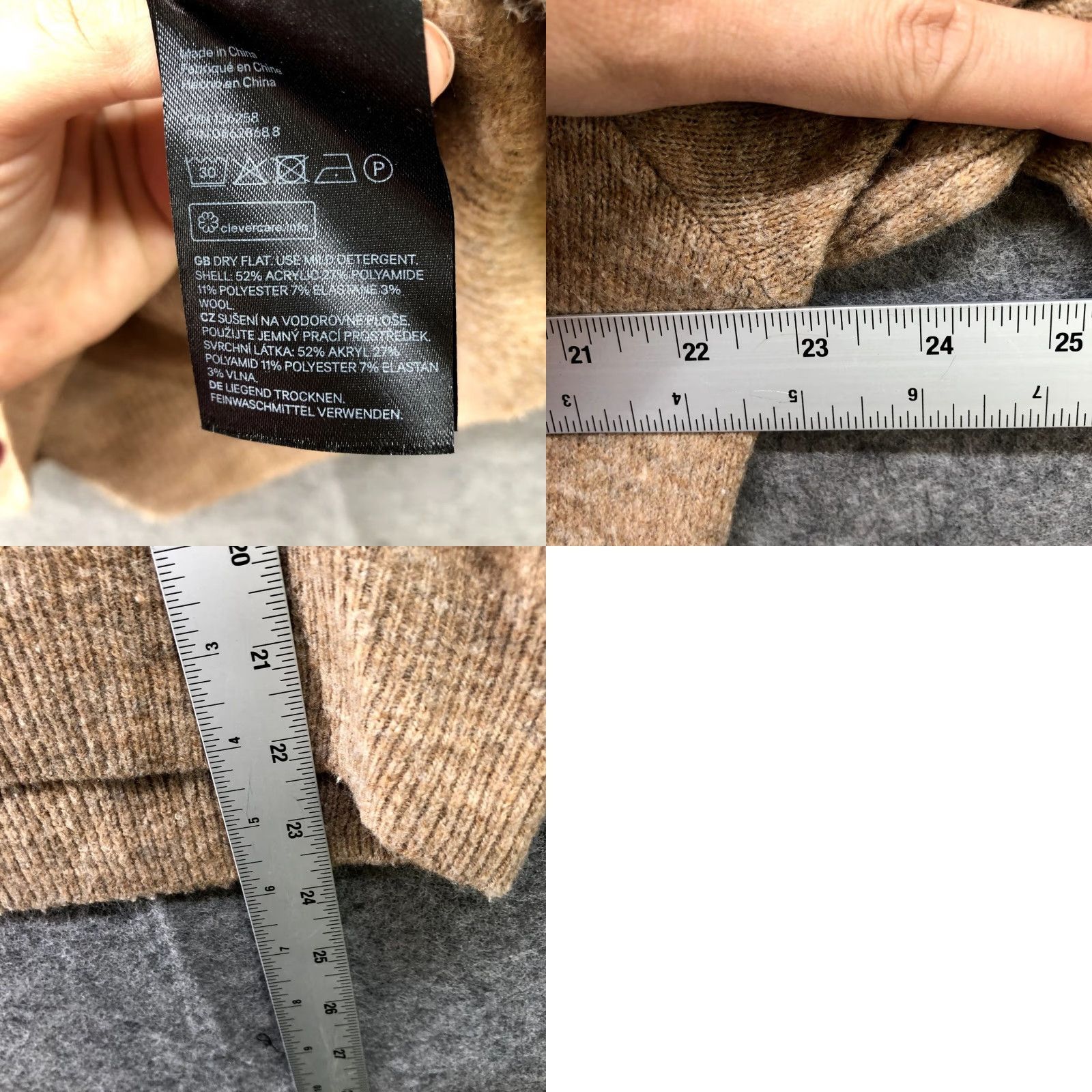 H&M H&M Oversized Turtleneck Sweater Womens XS With Wool Tan Soft Camel Cozy Knit Size XS / US 0-2 / IT 36-38 - 8 Thumbnail