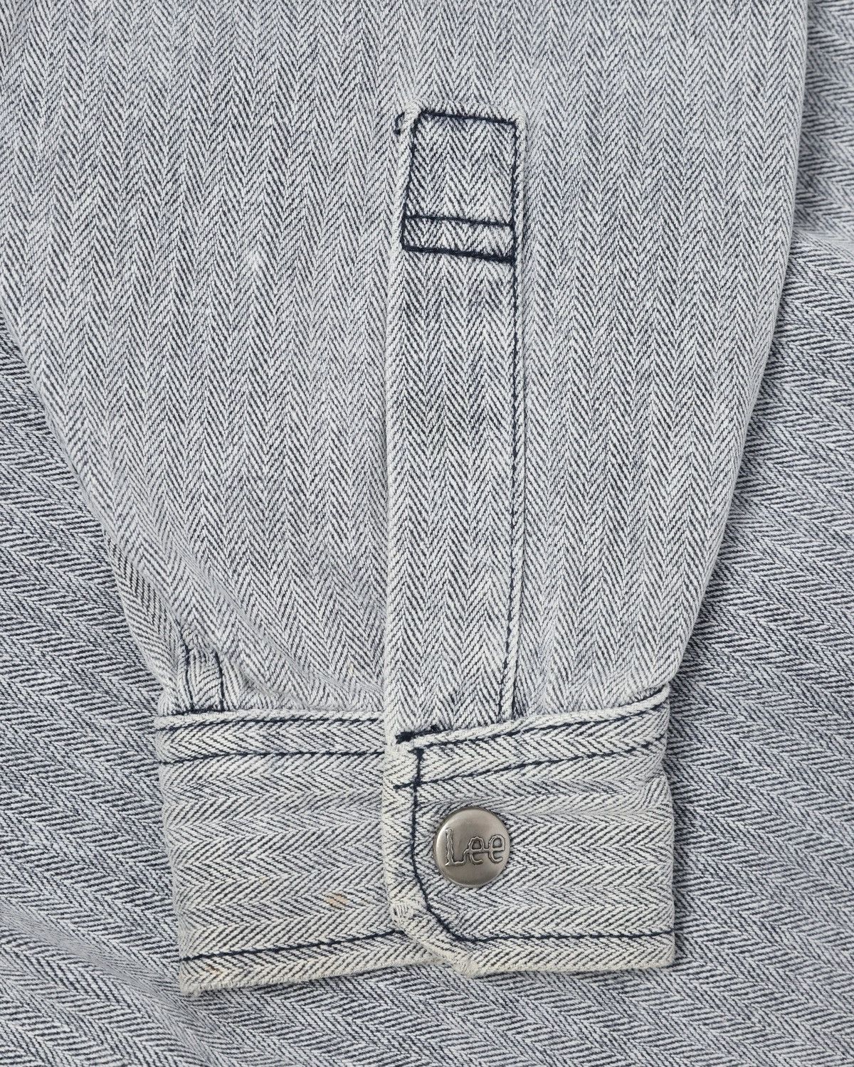 Vintage Lee Herringbone Jacket Light Grey Minimal Workwear Style Size US S / EU 44-46 / 1 - 5 Thumbnail