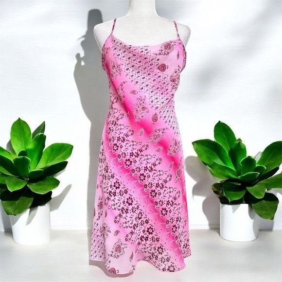 Vintage 90’s “Scarlett” Pink Floral Slip Dress