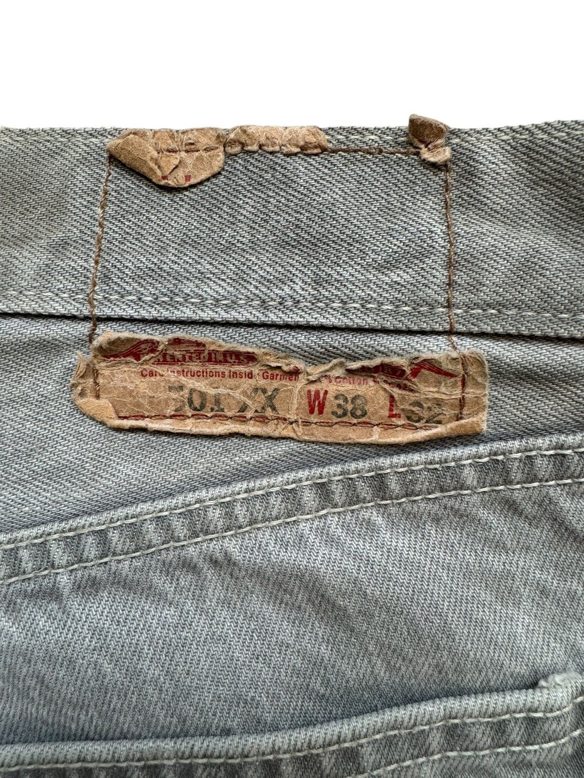 If Six Was Nine Vintage Levi's 501 Grey Wash Painter Denim Jeans Size US 35 - 13 Thumbnail