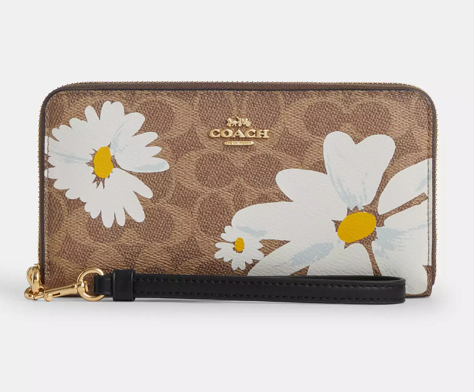 Coach Long Zip Around Wallet In Signature Canvas With Floral Print Size ONE SIZE - 1 Thumbnail