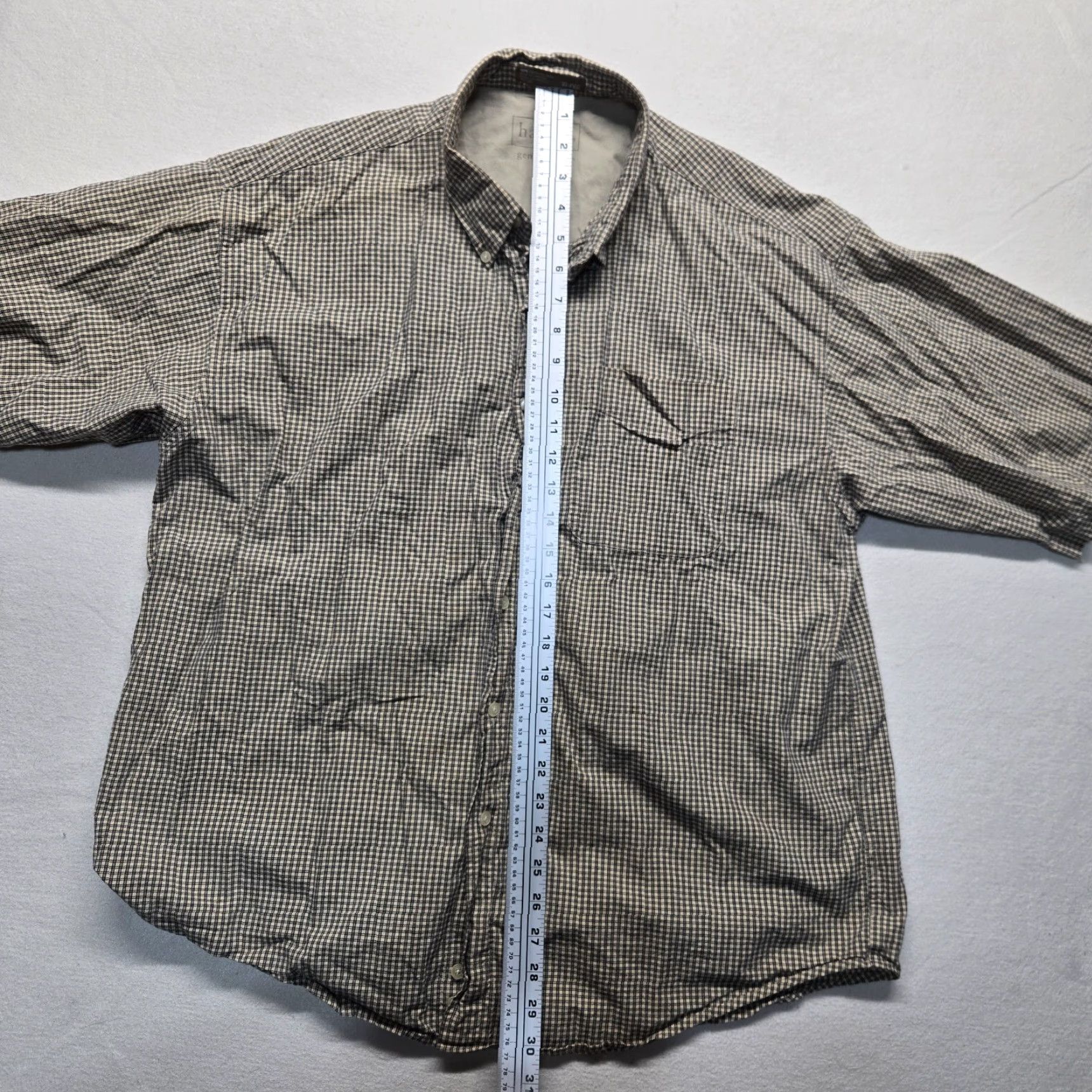 Haggar Haggar Shirt Button-Up Short Sleeve Adult XL Brown Check-Pattern Cotton Casual Front Pocket Men Size US 36 / EU 52 - 6 Thumbnail