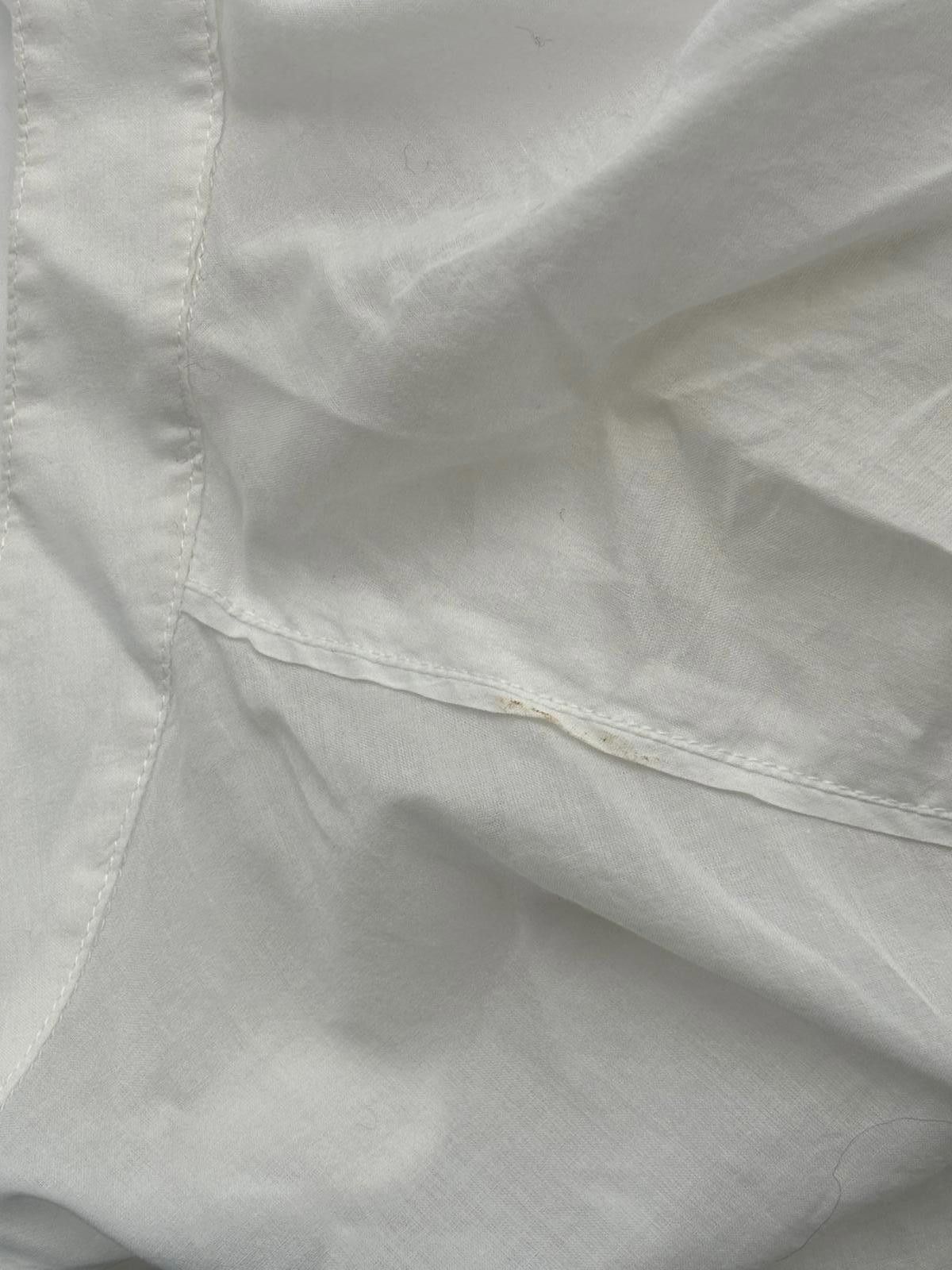 Designer Women's 100% Cotton White Short Sleeve Button Down Shirt Size ONE SIZE - 4 Thumbnail