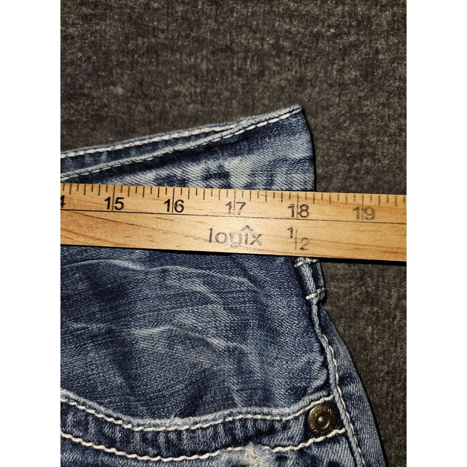 BKE BKE Seth Jeans Men 36x31 Jeans Straight Blue Embroidered Preppy Distressed Cowboy Rock Buckle Bke Regular Mens Size US 36 / EU 52 - 5 Thumbnail