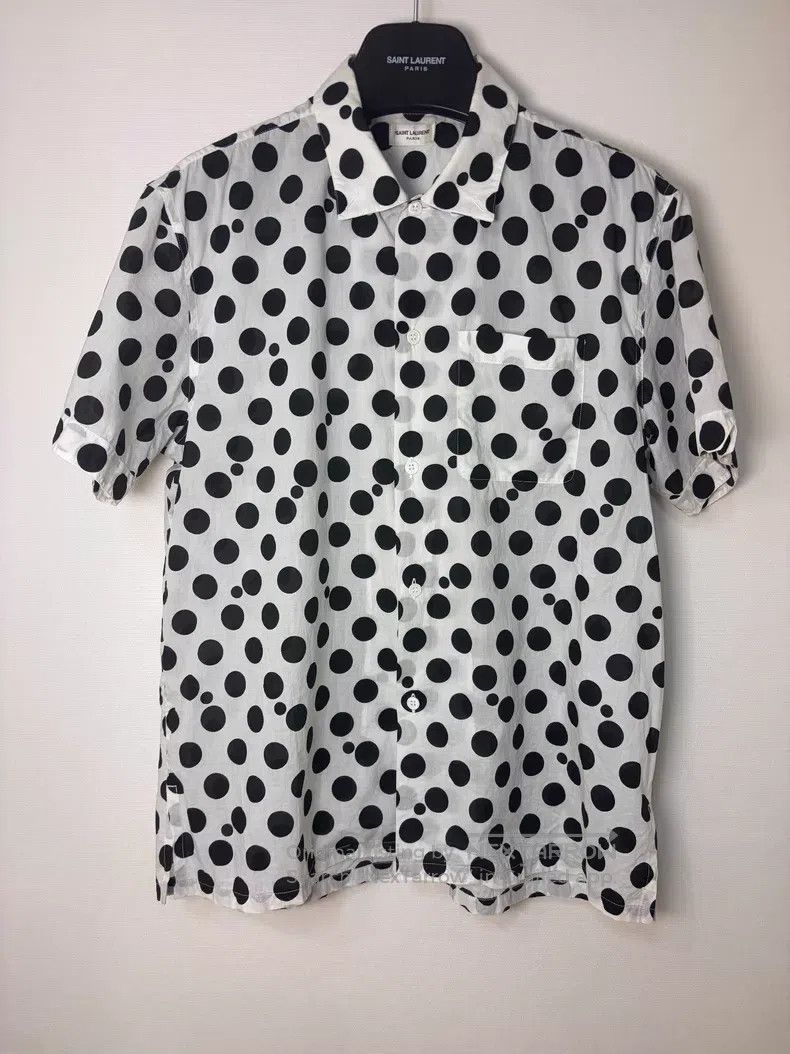 Saint Laurent Paris Saint Laurent Paris Size 39 Black and White Short Sleeve S Size US S / EU 44-46 / 1 - 1 Thumbnail