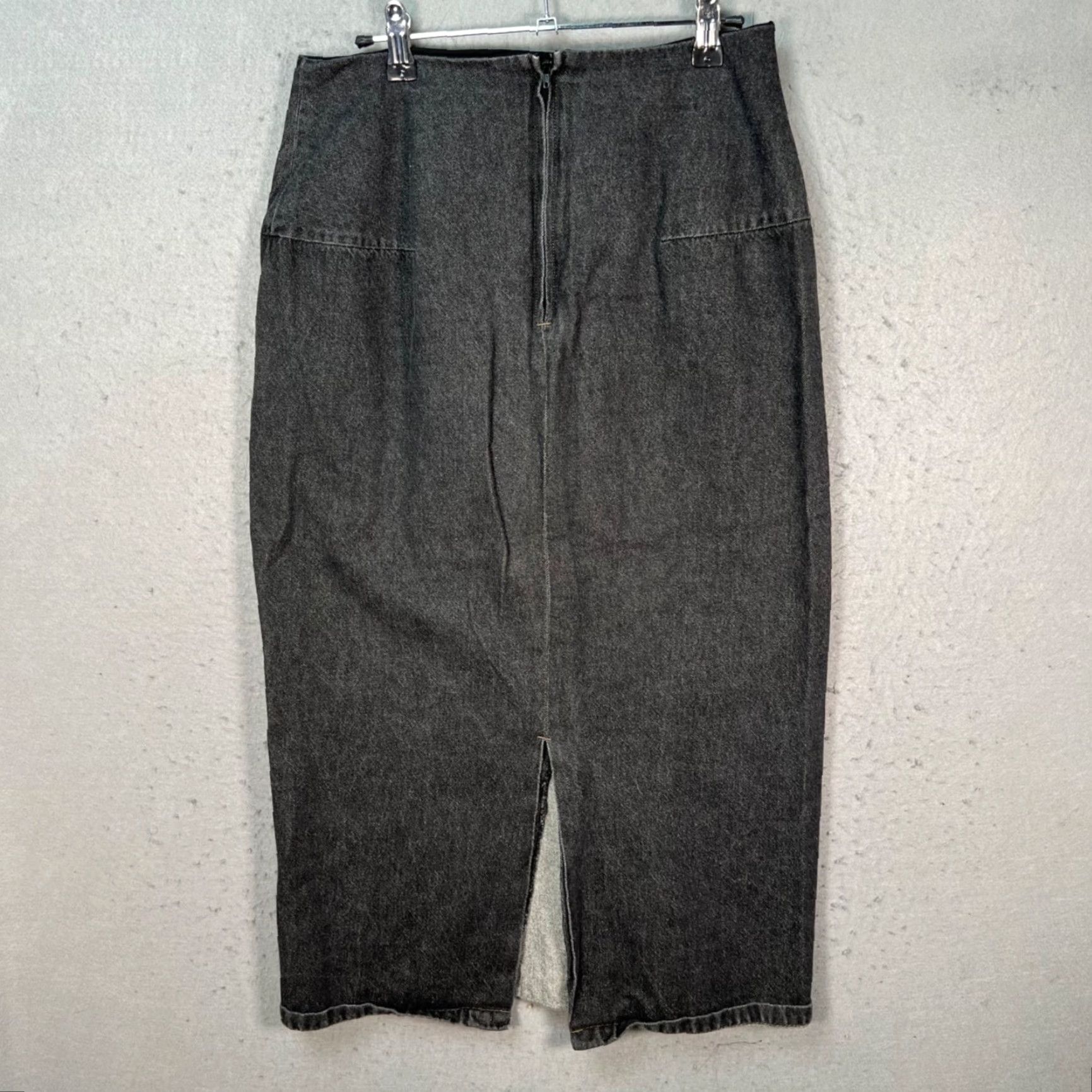 Yohji Yamamoto VINTAGE Yohji Yamamoto Womens Size 4 Dark Gray Denim Maxi Skirt Back Slit Size 27" / US 4 / IT 40 - 2 Thumbnail