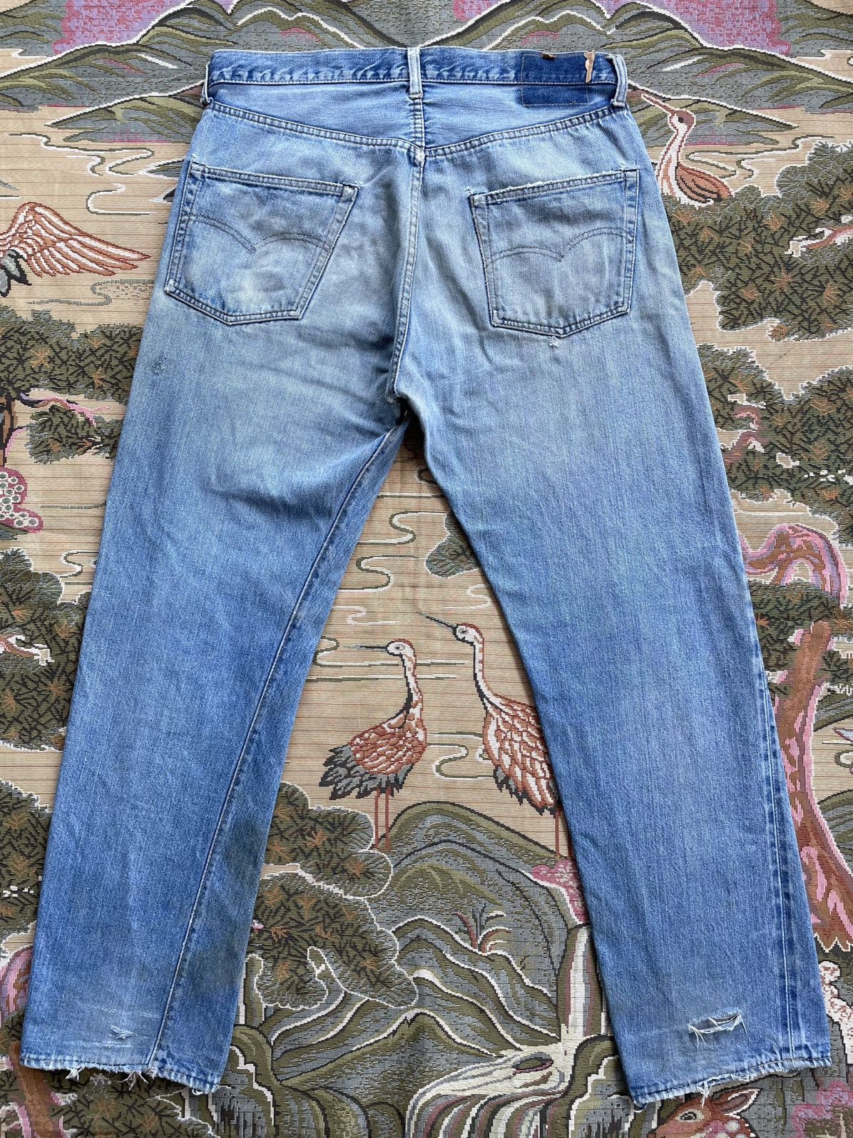 Levi's Thrashed Vintage Levi's 501 Rindem Button 6 Distressed Jeans Size US 34 / EU 50 - 2 Thumbnail