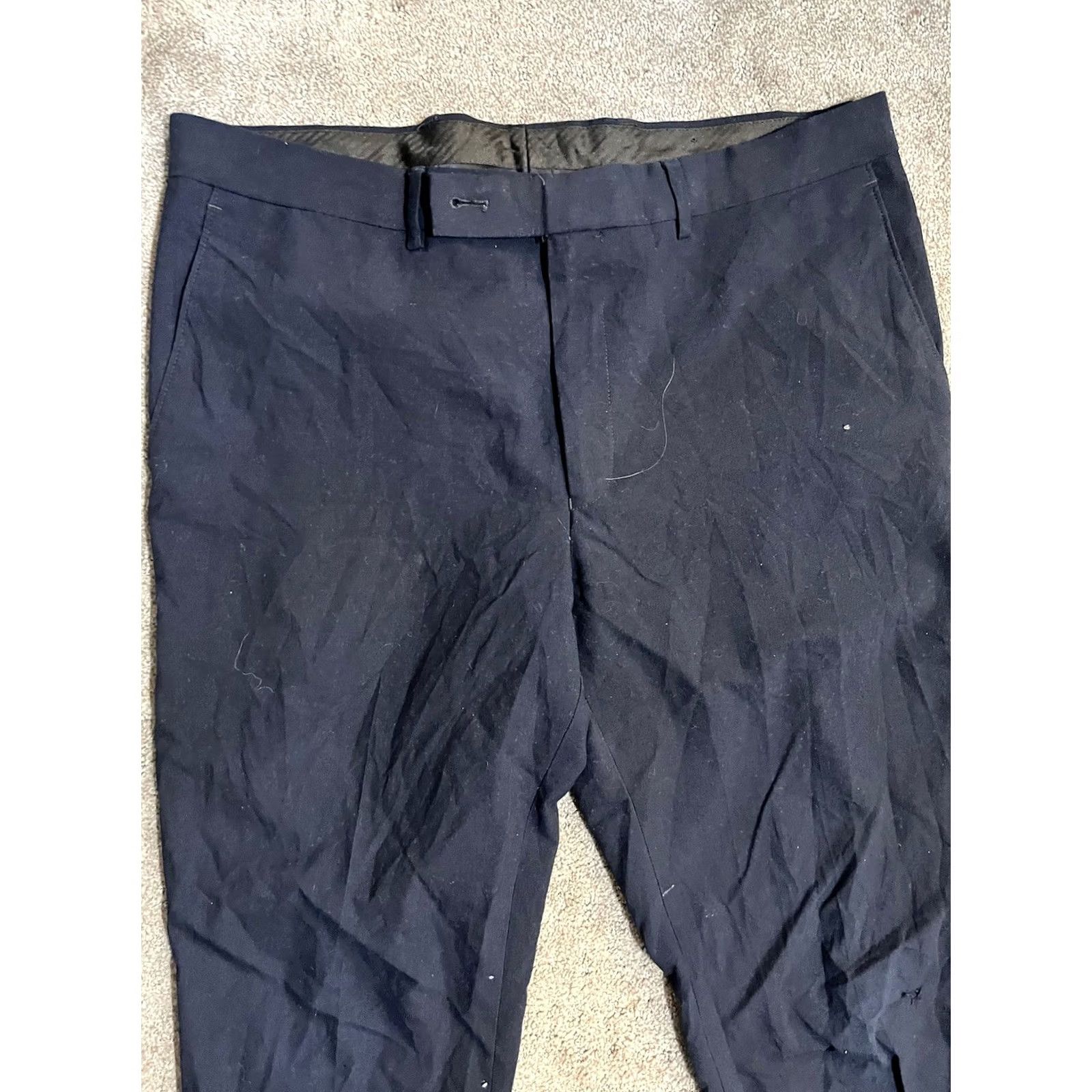 DKNY DKNY Pants Men’s 34x27 Navy Blue Dress Pants Cotton Blend Casual Workwear Hemmed 27” Inseam Mens Pants Navy Blue Dress Pants Regular Size 34 Mens Size US 34 / EU 50 - 2 Thumbnail