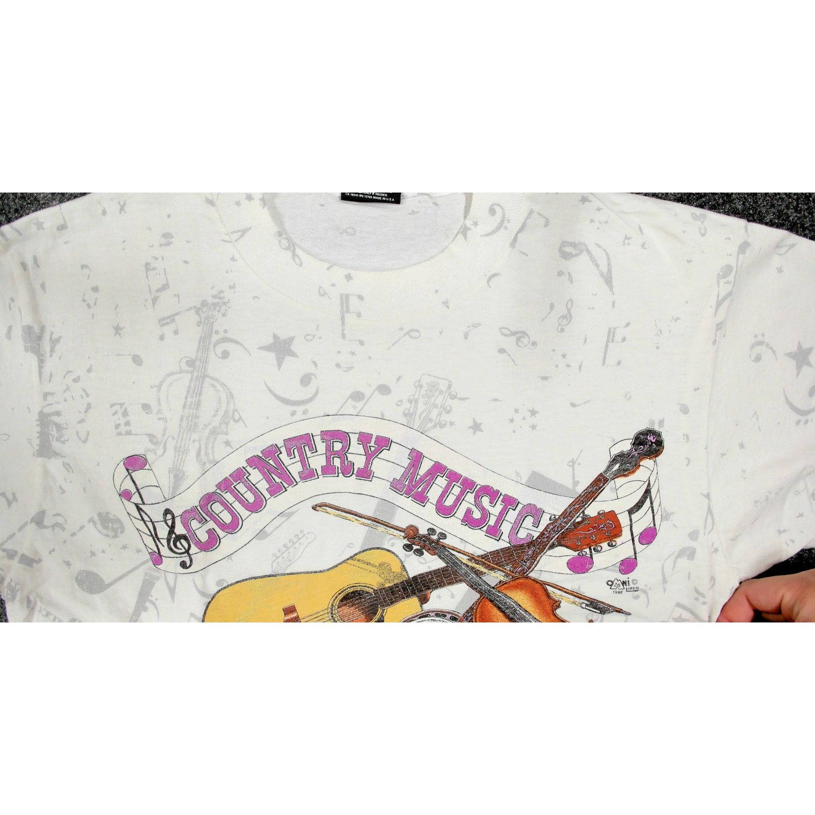 Fruit Of The Loom FOTL 1992 Branson MO Country Music AOP Single Stitch Tee Size L / US 10 / IT 46 - 7 Thumbnail