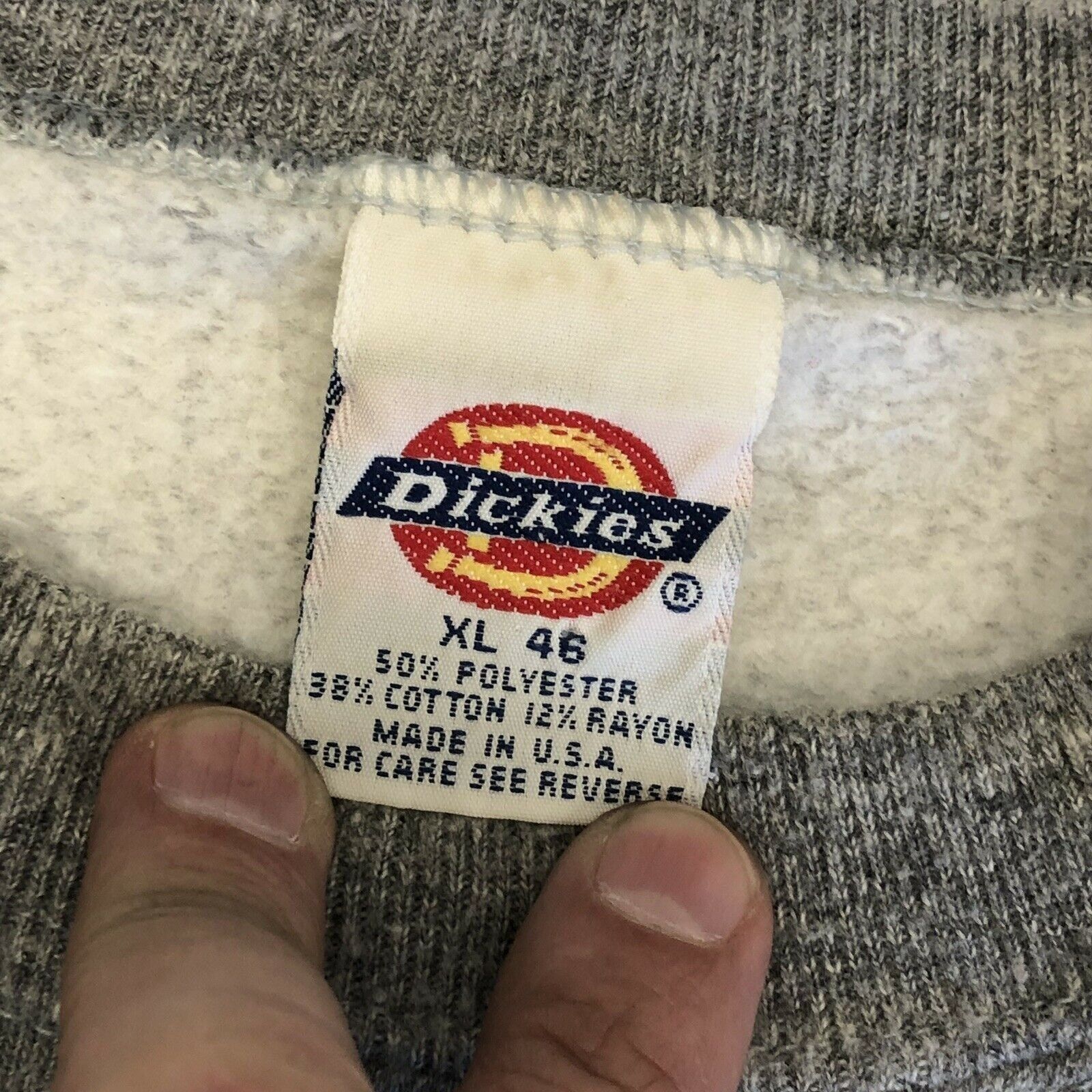 Dickies Vtg Dickies TRI BLEND Heather Gray RAGLAN Sweatshirt Size US XL / EU 56 / 4 - 4 Thumbnail