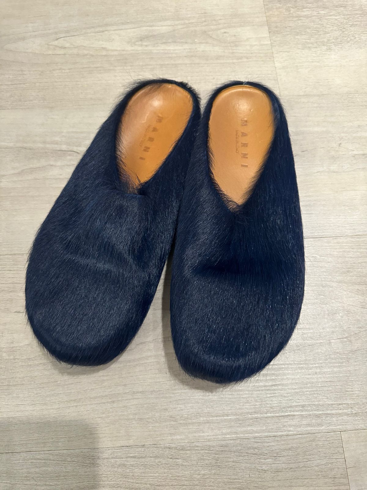 Pre-owned Marni Navy Sabot Loafers