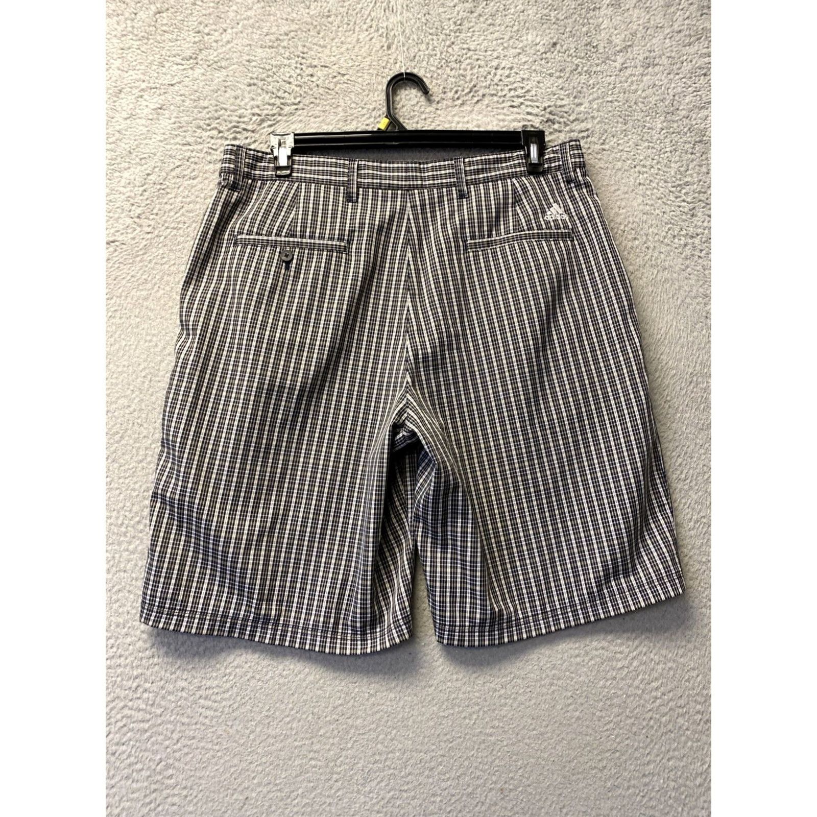 Adidas Adidas Golf Shorts Men 36 Gray Tan Plaid Flat Front Chino /0702 Size US 38 / EU 54 - 7 Thumbnail