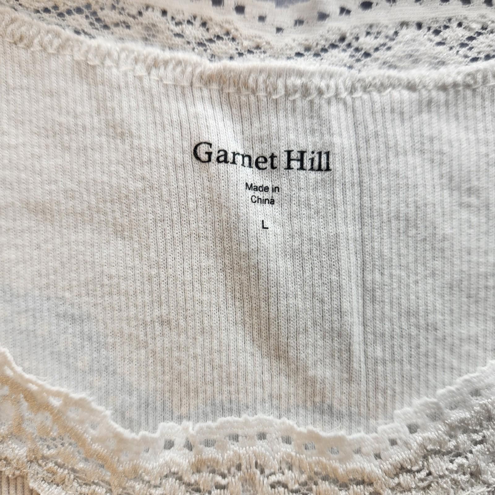 Designer Garnet Hill Lace Frill Edge Tank Light Gray Size Large NWOT Size L / US 10 / IT 46 - 5 Thumbnail