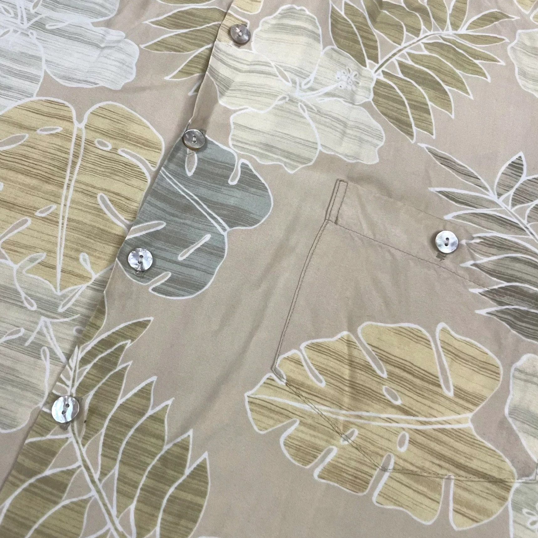 Tori Richard VINTAGE Tori Richard Shirt Mens XL Beige Tonal Floral Button Up Hawaiian USA Vtg Size US XL / EU 56 / 4 - 3 Thumbnail