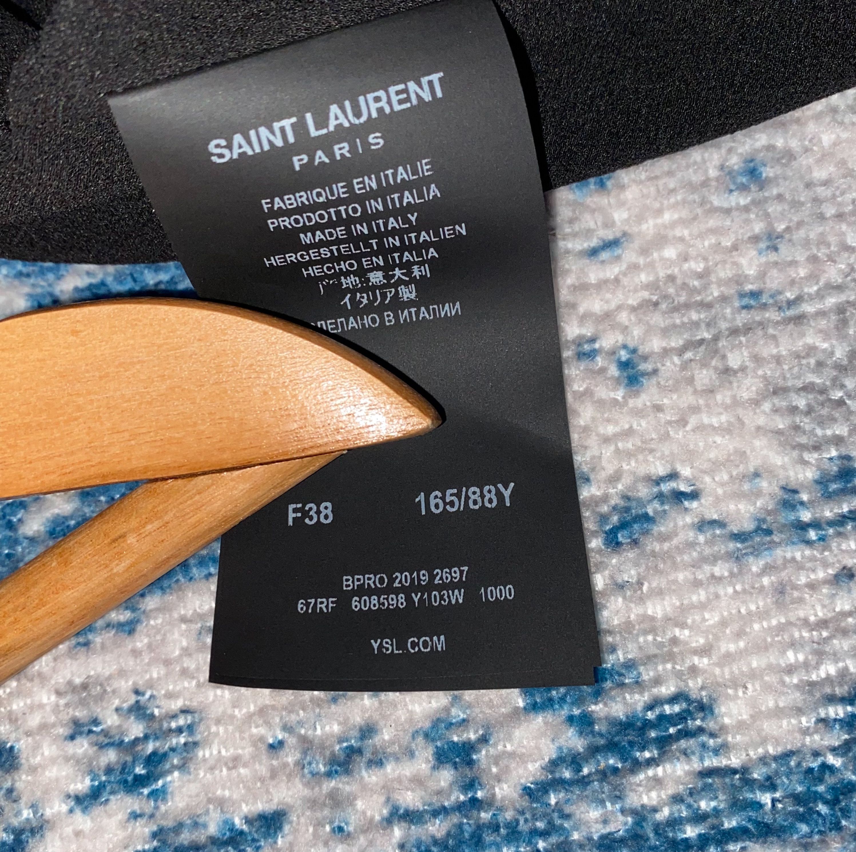 Saint Laurent Paris SAINT LAURENT 3690$ Embroidered Dress In Black Silk Crepe Size S / US 4 / IT 40 - 23 Thumbnail