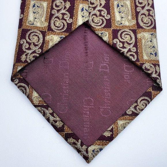 Dior Vintage Christian Dior Silk Brown Paisley Pattern Tie Size ONE SIZE - 6 Thumbnail