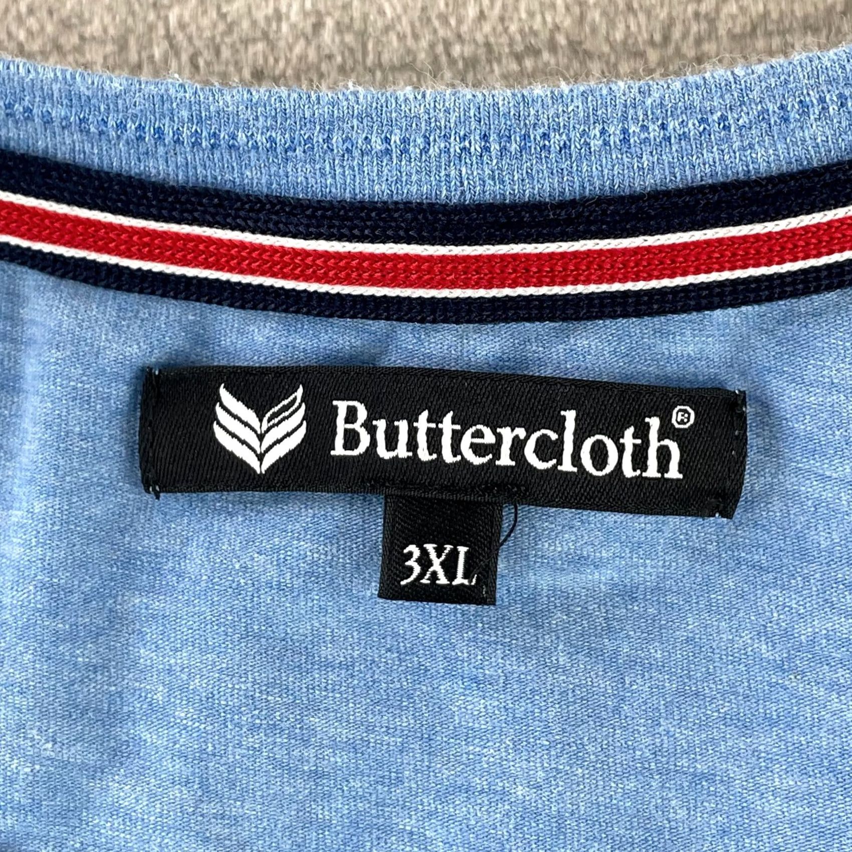 Vintage ButterCloth T Shirt Men 3XL Blue Stretch Short Sleeve Designer Chest Logo NWOT Size US XXL / EU 58 / 5 - 2 Thumbnail