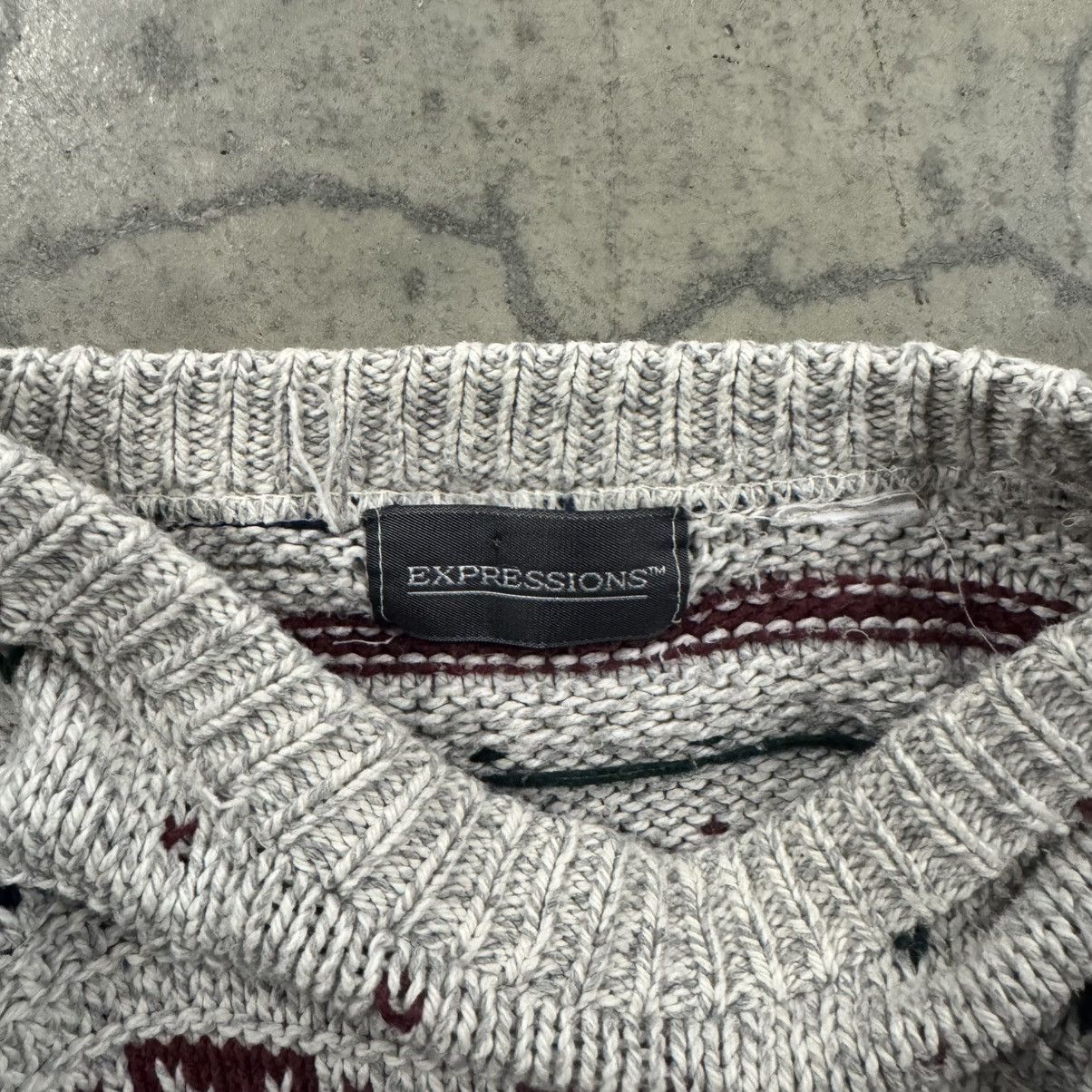 Vintage Vintage 90s Y2K Expressions Vintage Knit Sweater Medium Size US M / EU 48-50 / 2 - 3 Thumbnail