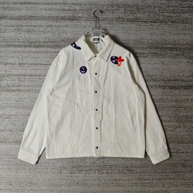 Dior White Cotton Embroidered Long Sleeve Shirt 0089