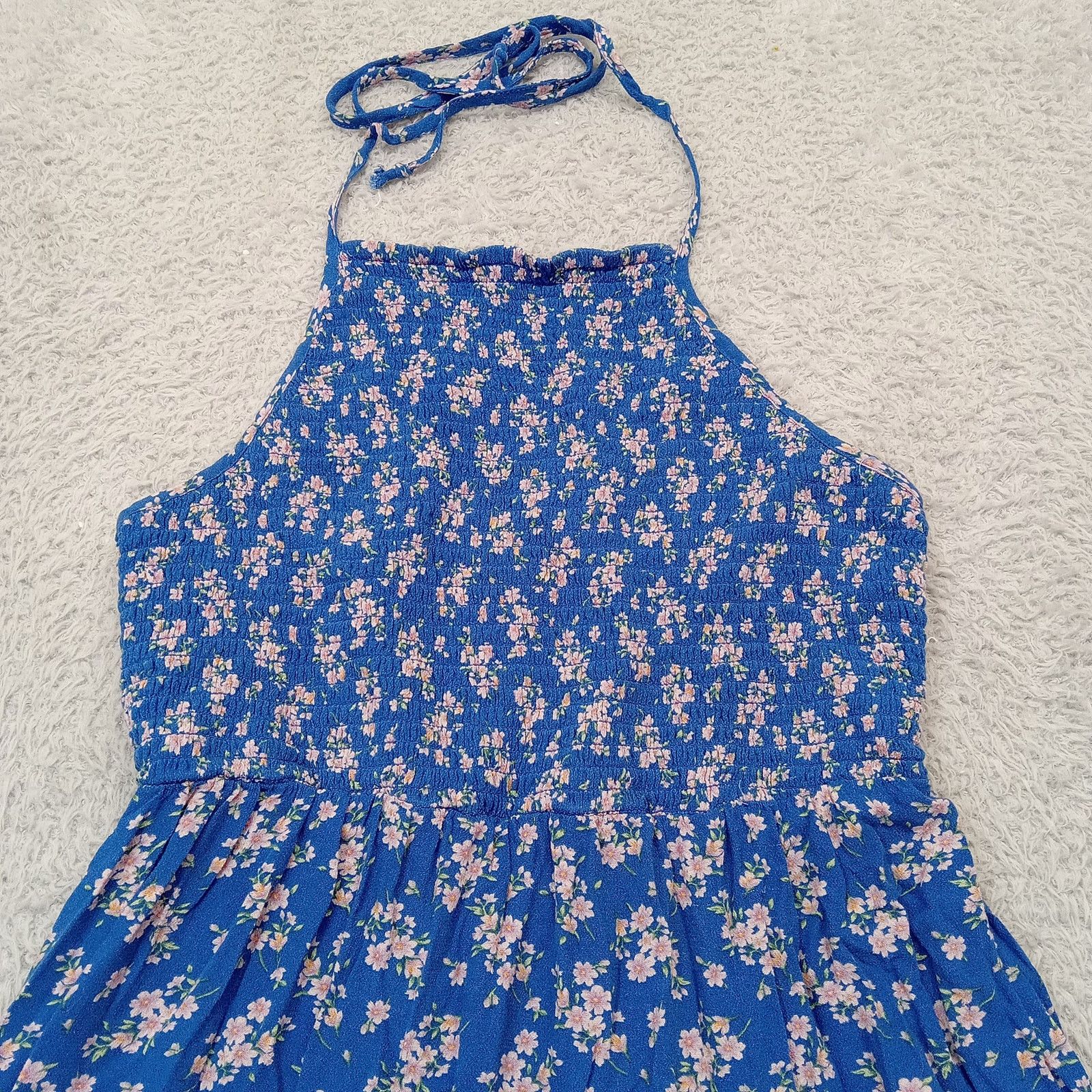 American Eagle Outfitters American Eagle Sun Dress M Women's Blue Floral Viscose Size M / US 6-8 / IT 42-44 - 3 Thumbnail
