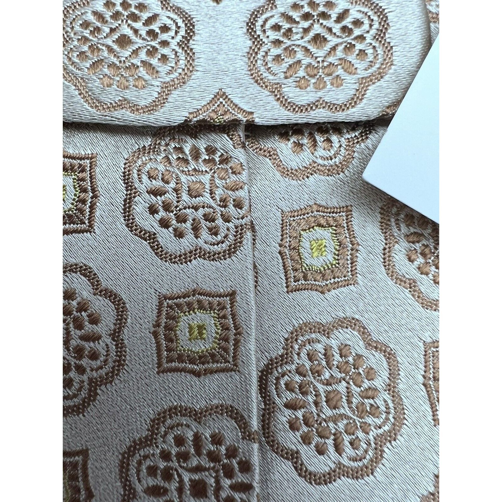 Ermenegildo Zegna Ermenegildo Zegna Tie Mens Gold Geometric Abstract Silk Ital Size ONE SIZE - 4 Thumbnail